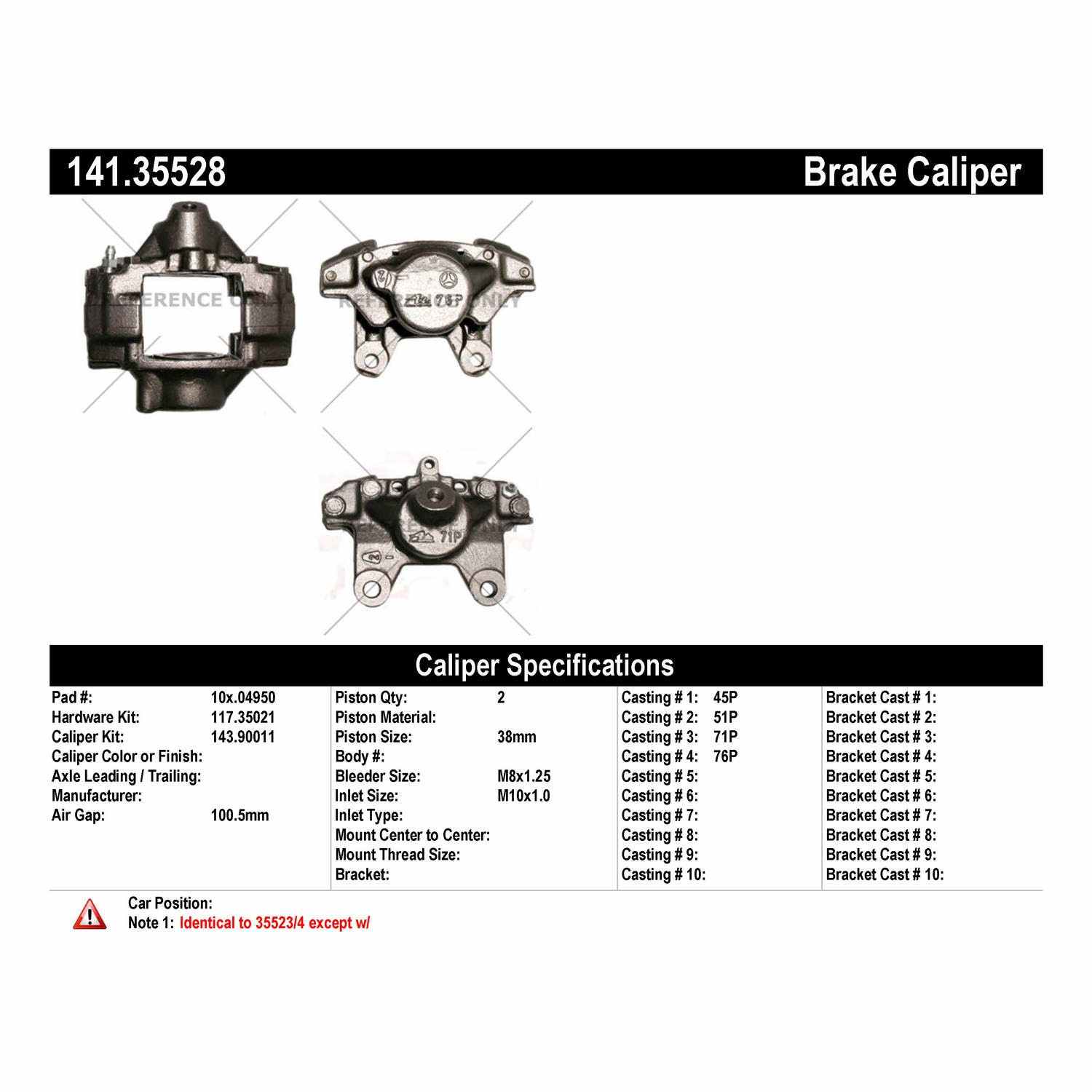 Centric Parts Semi-Loaded Brake Caliper 141.35528