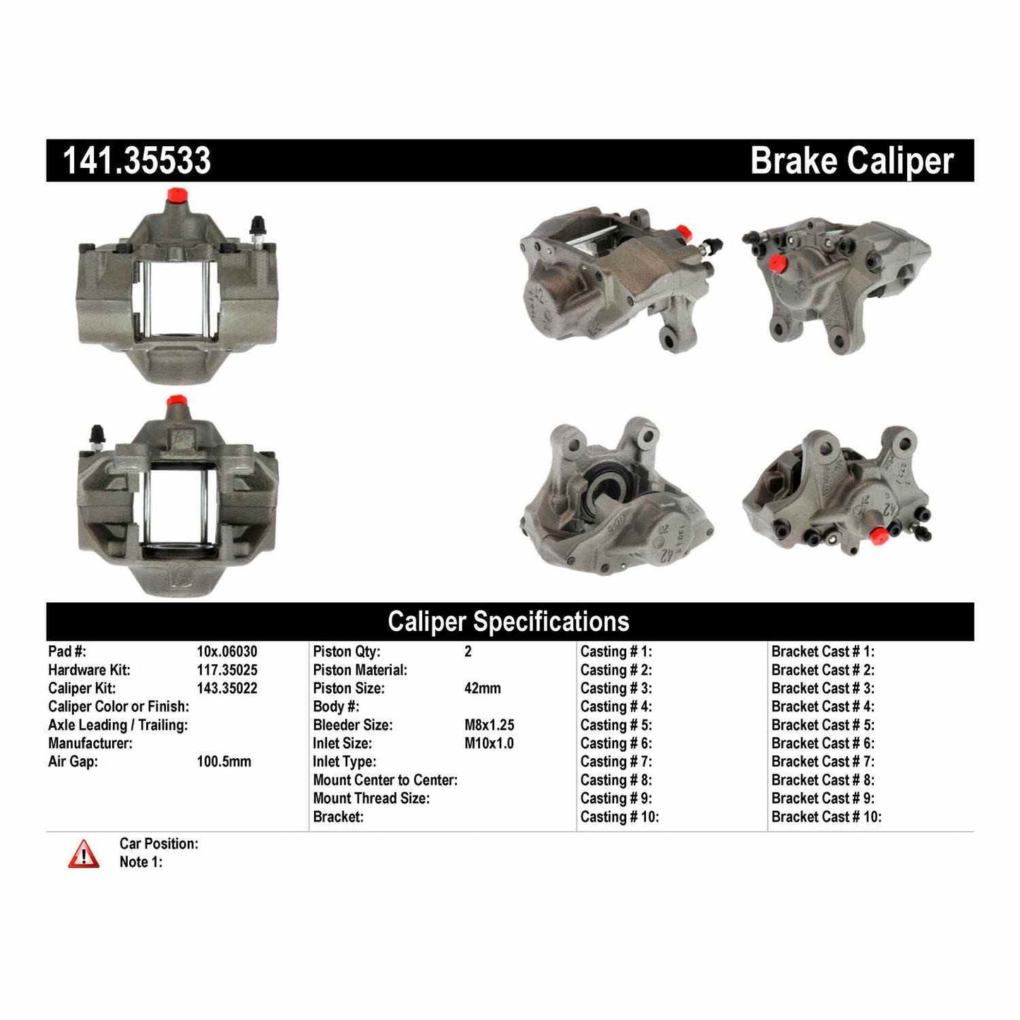 Centric Parts Disc Brake Caliper Semi-Loaded with Anti-Corrosion Finish for 2005-2006 Chrysler Crossfire 141.35533