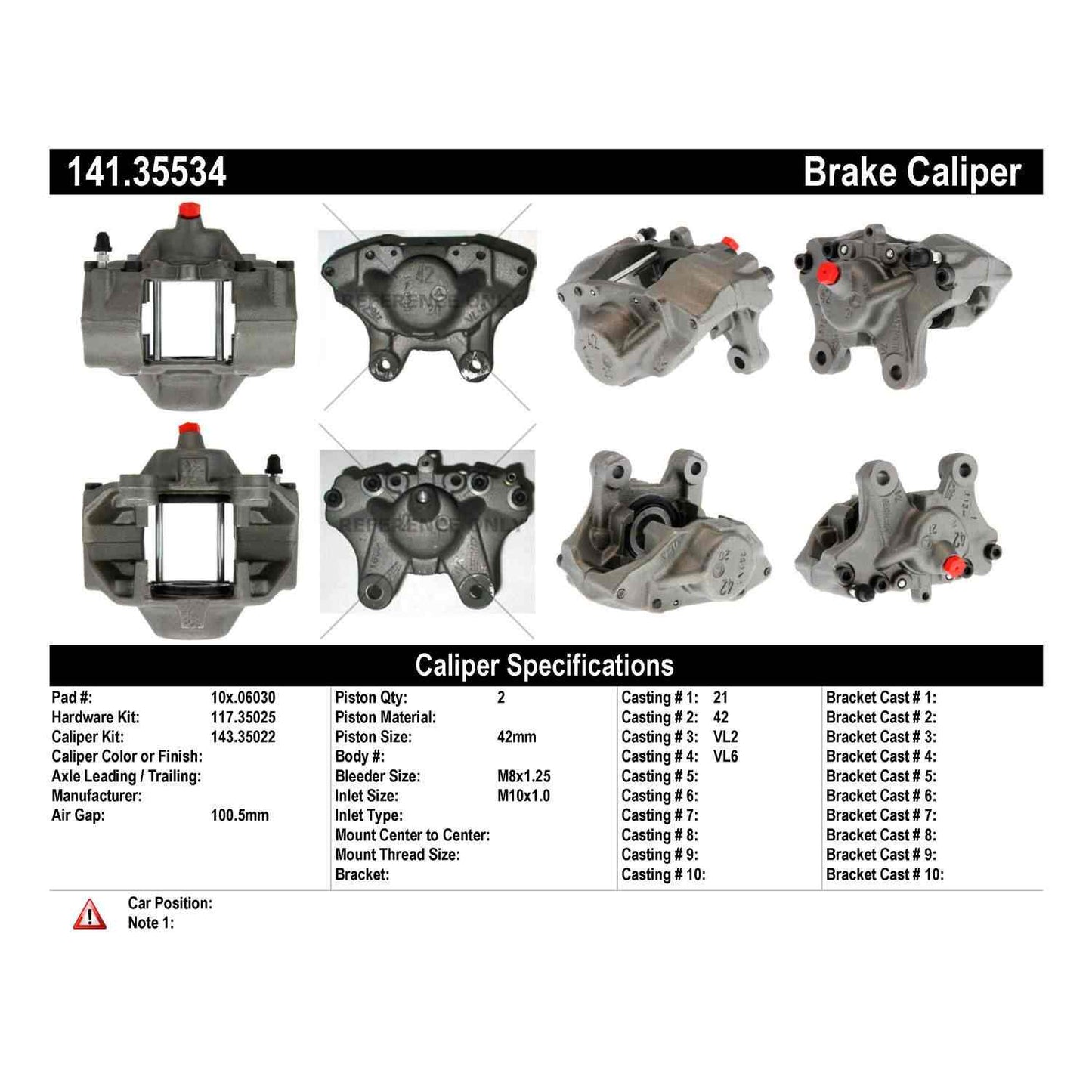 Centric Parts Disc Brake Caliper Semi-Loaded with Anti-Corrosion Finish for 2005-2006 Chrysler Crossfire 141.35534