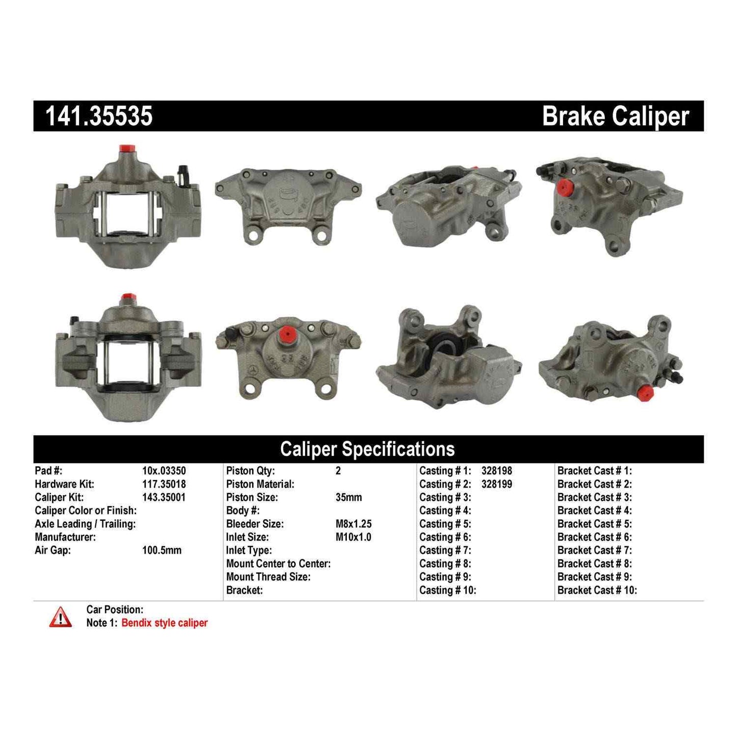 Centric Parts Semi-Loaded Brake Caliper 141.35535
