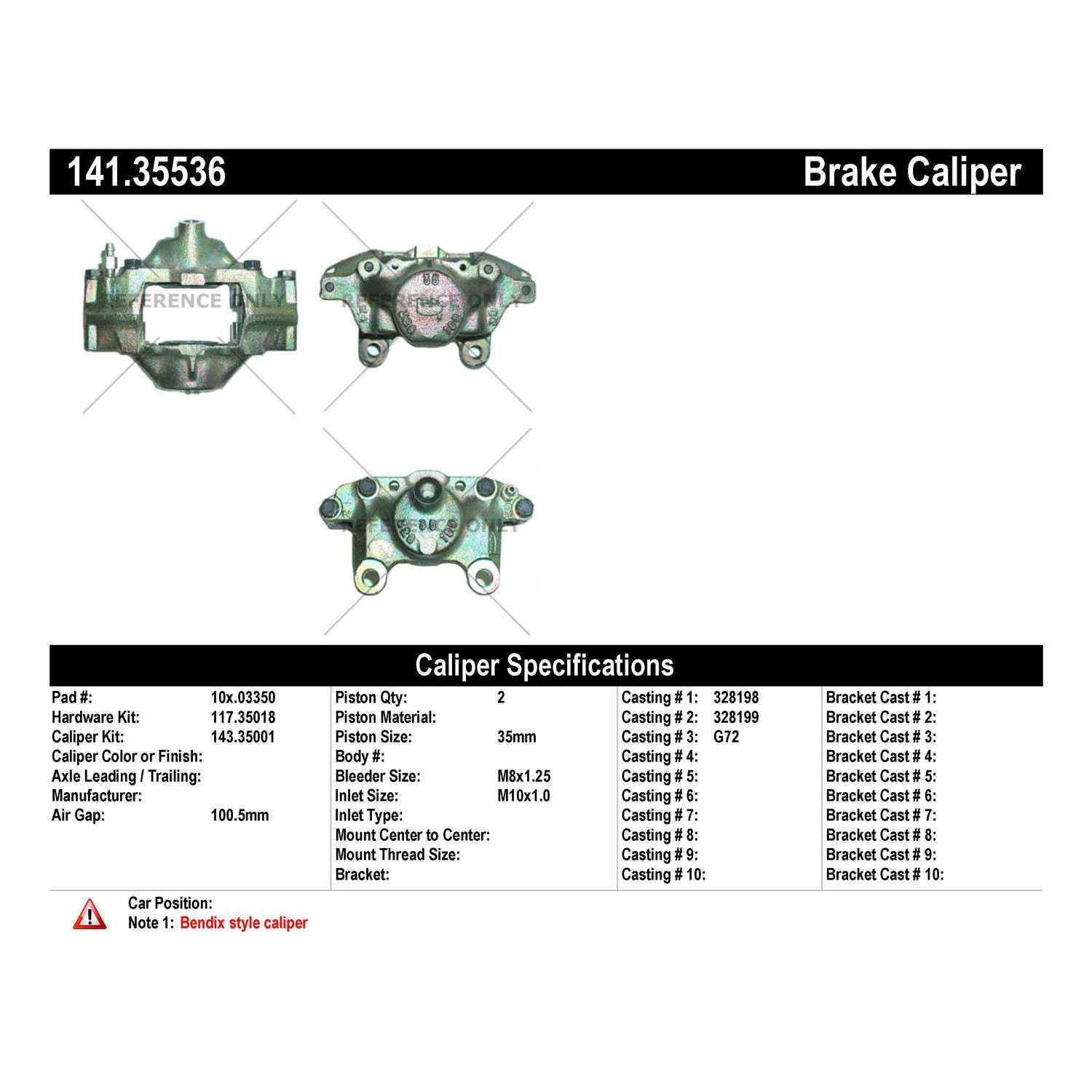 Centric Parts Semi-Loaded Brake Caliper 141.35536