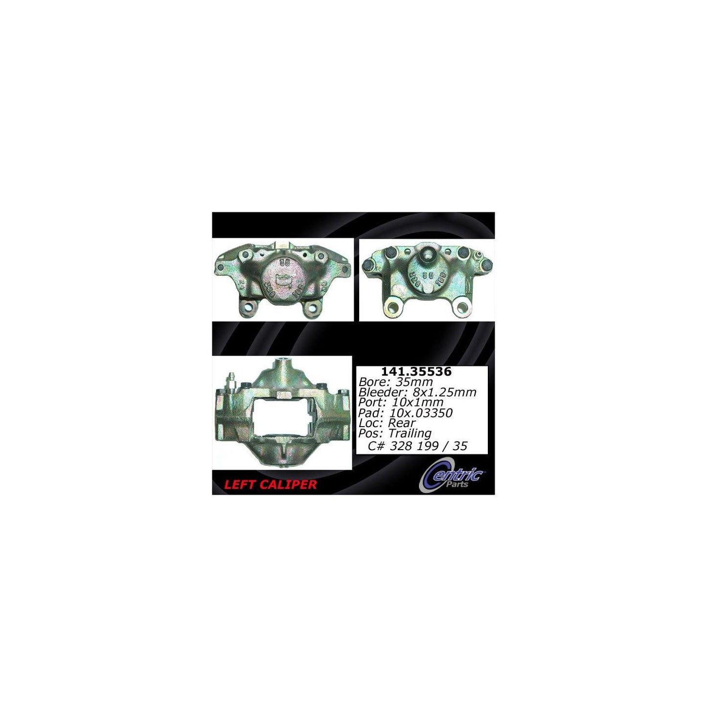 Centric Parts Disc Brake Caliper Semi-Loaded with Anti-Corrosion Finish for 1984-1993 Mercedes-Benz 190D/190E 141.35536