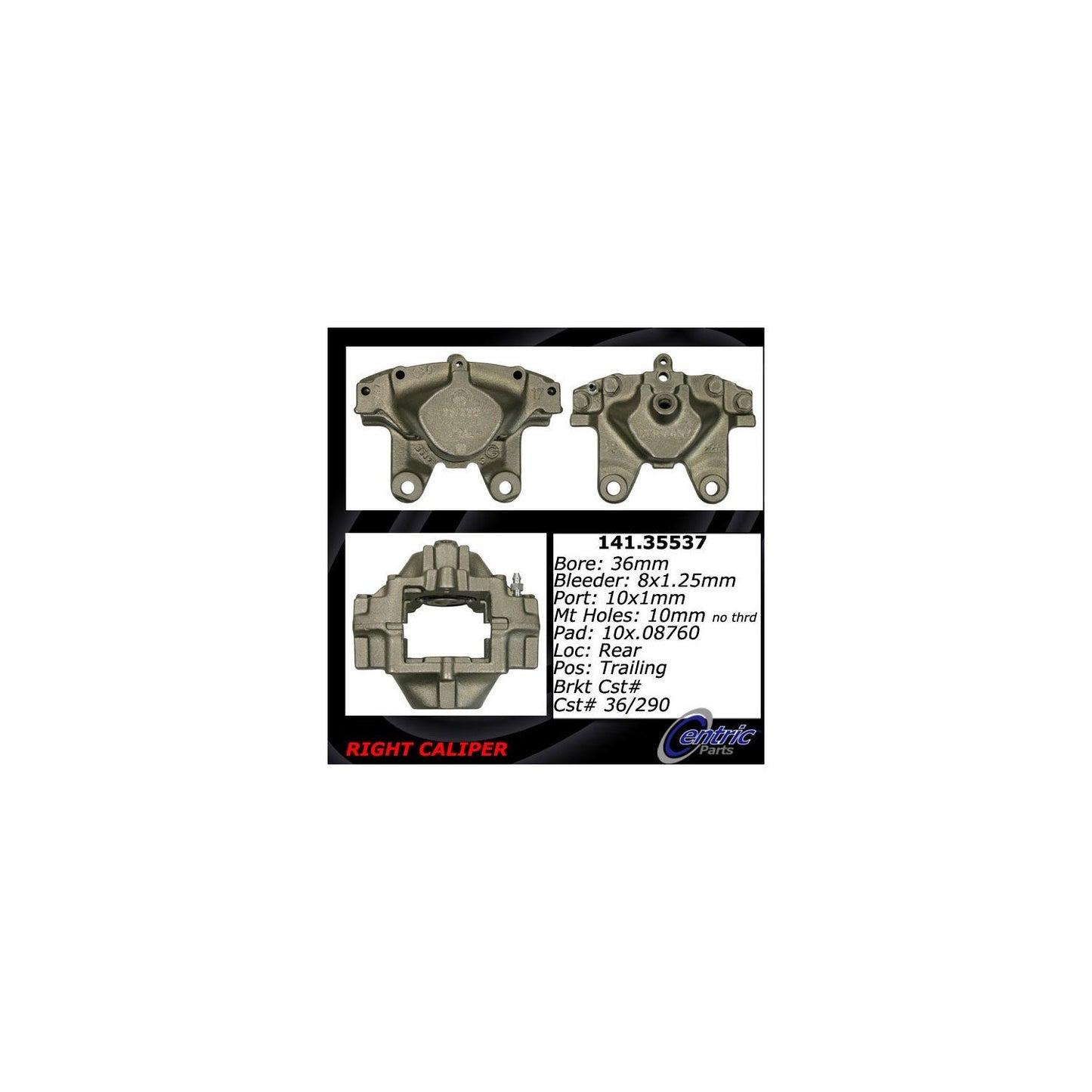 Centric Parts Semi-Loaded Disc Brake Caliper for 2003-2007 Mercedes-Benz C230/C240/C280/C320/C350/CLK320/CLK350/CLK430/E300/E320/E420/E430/SLK280/SLK300 141.35537