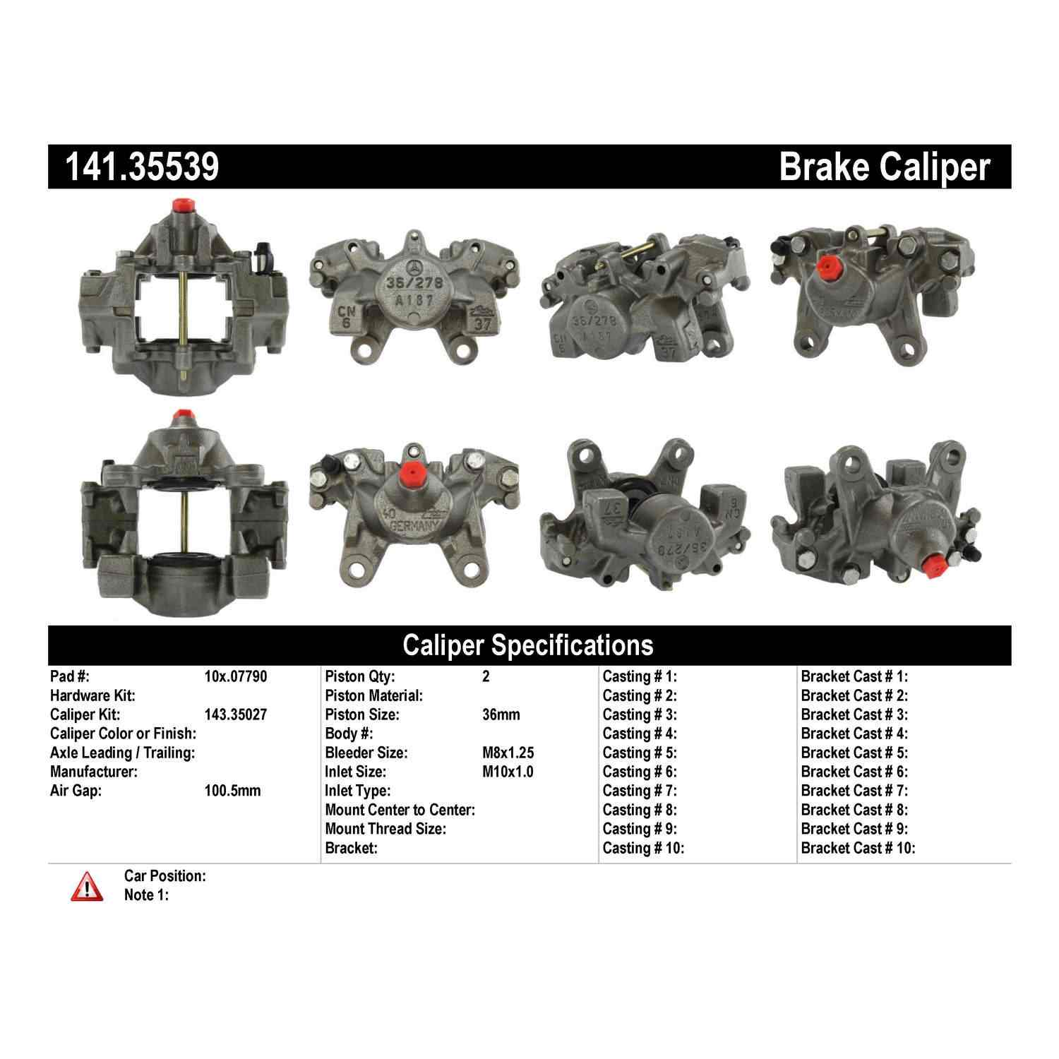 Centric Parts Semi-Loaded Brake Caliper 141.35539