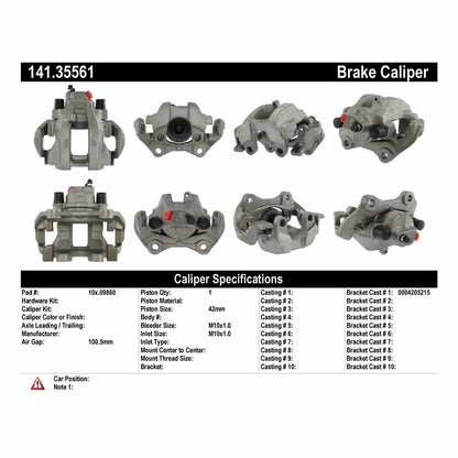 Centric Parts Disc Brake Caliper Semi-Loaded with New Phenolic Pistons 141.35561