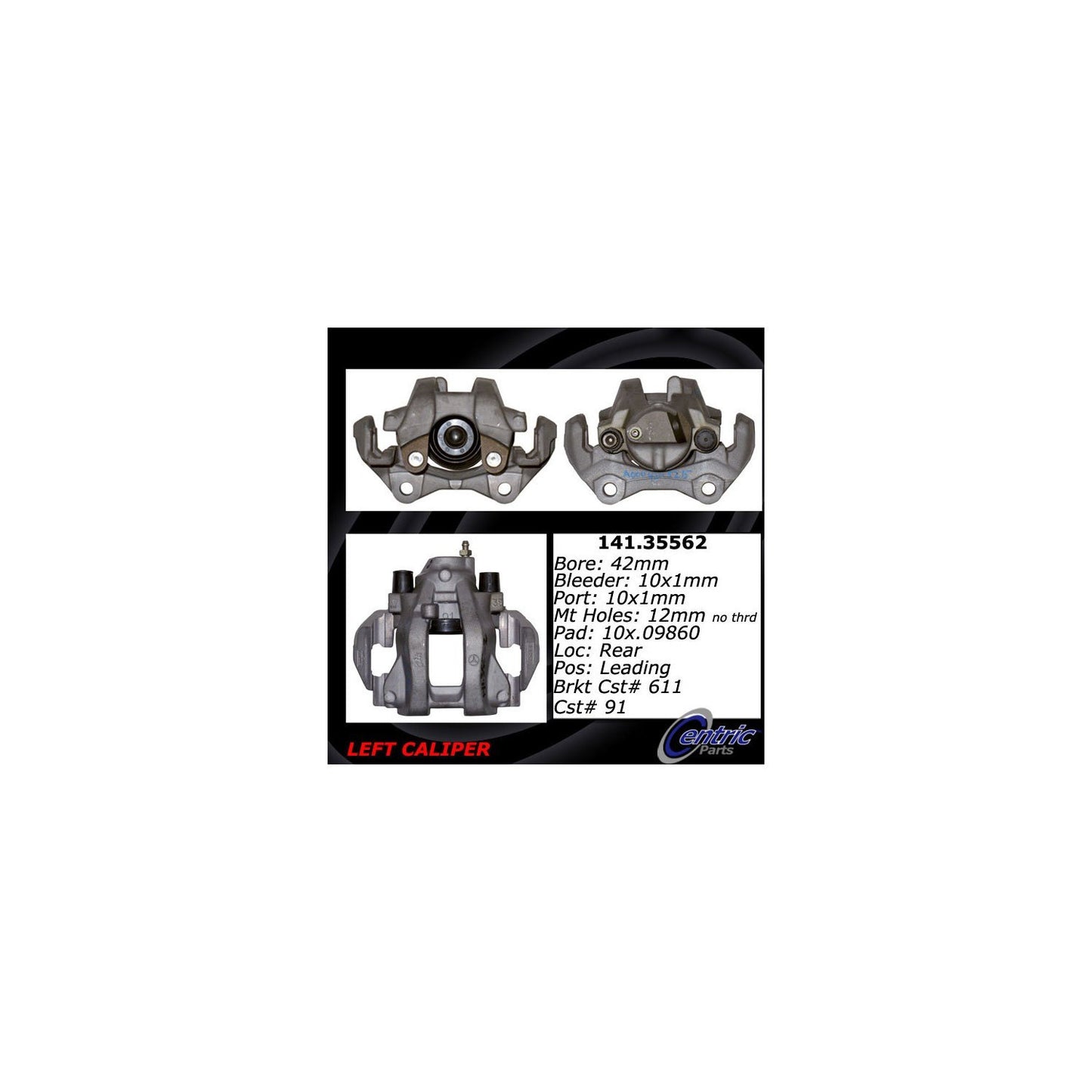 Centric Parts Semi-Loaded Brake Caliper with New Phenolic Pistons 141.35562