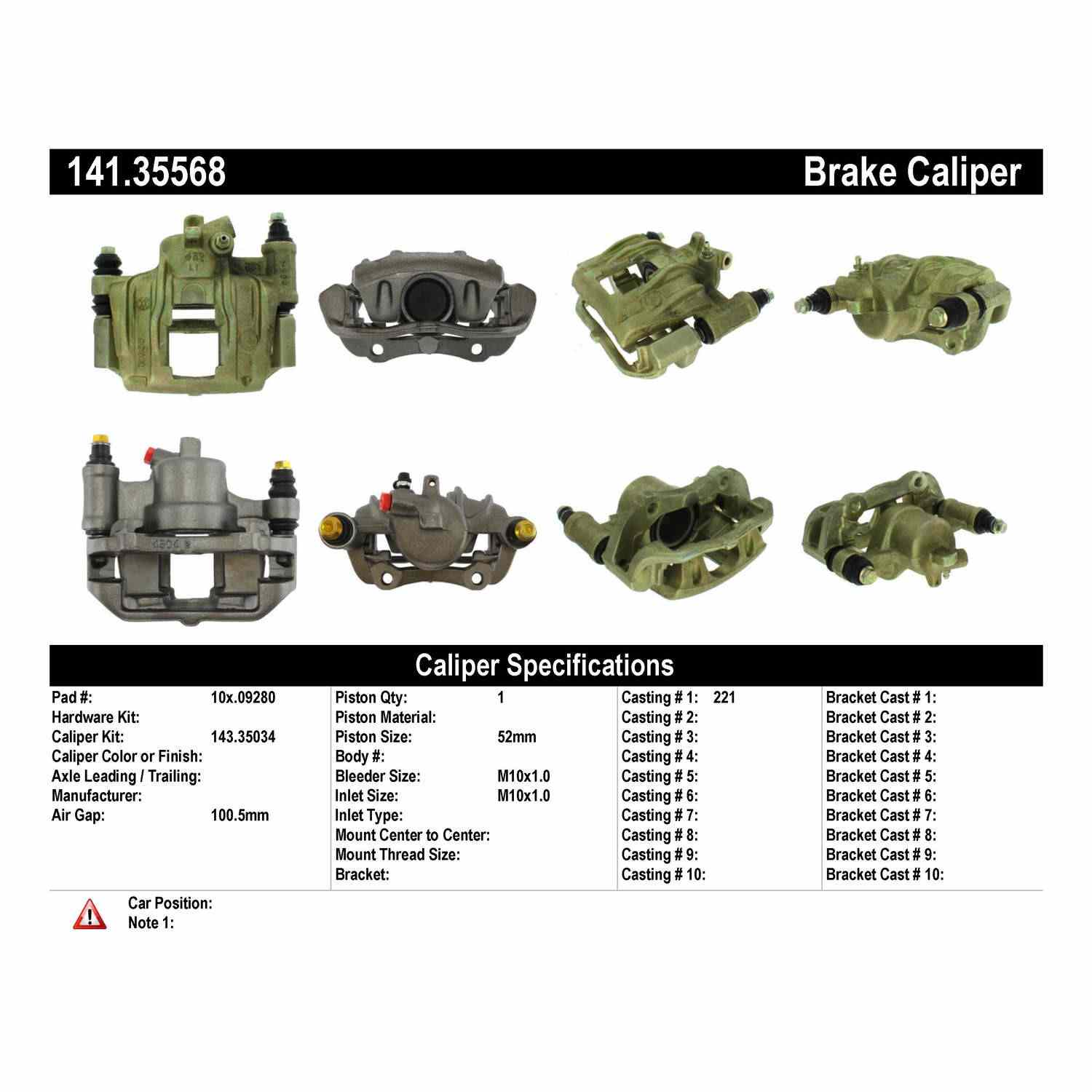 StopTech Semi-Loaded Brake Caliper 141.35568