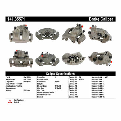 Centric Parts Semi-Loaded Brake Caliper 141.35571