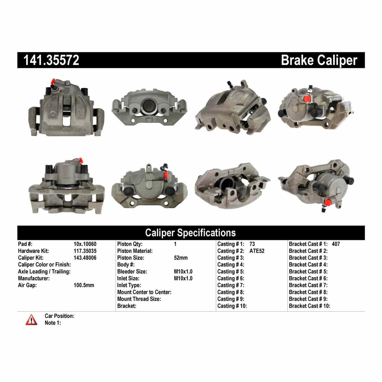 Centric Parts Disc Brake Caliper Semi-Loaded for 141.35572