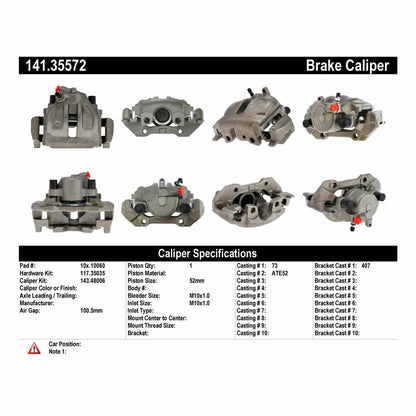 Centric Parts Disc Brake Caliper Semi-Loaded for 141.35572