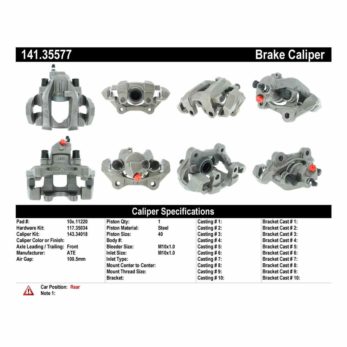 Centric Parts Semi-Loaded Brake Caliper 141.35577