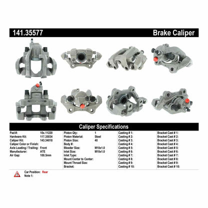 Centric Parts Semi-Loaded Brake Caliper 141.35577