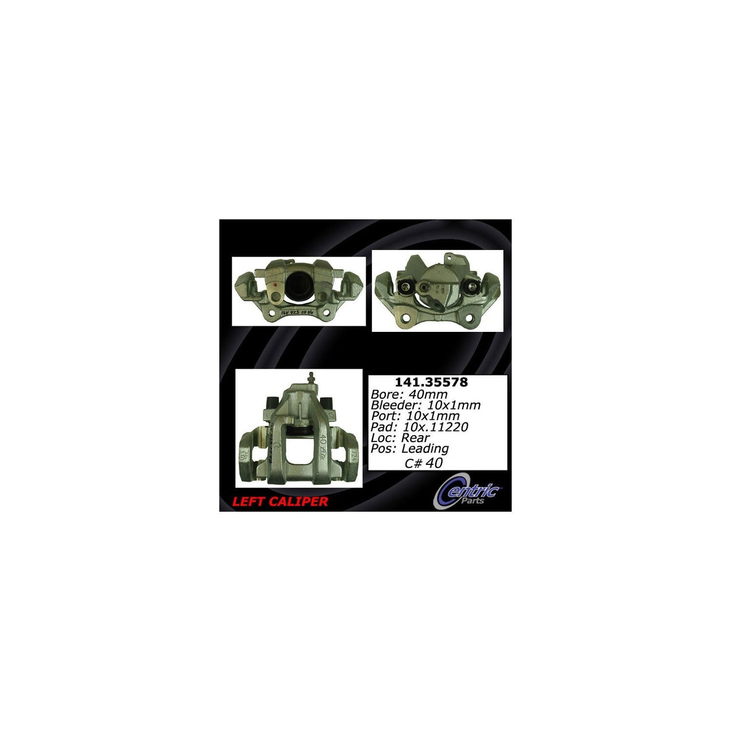 Centric Parts Disc Brake Caliper Semi-Loaded with Anti-Corrosion Finish 141.35578