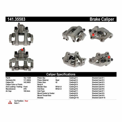 Centric Parts Disc Brake Caliper Semi-Loaded 141.35583