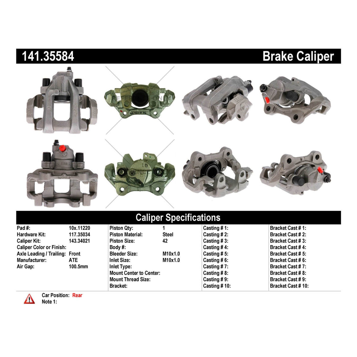 Centric Parts Semi-Loaded Brake Caliper 141.35584