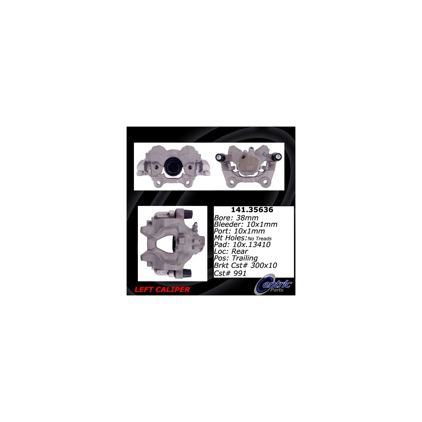 Centric Parts Disc Brake Caliper Semi-Loaded with Anti-Corrosion Finish 141.35636