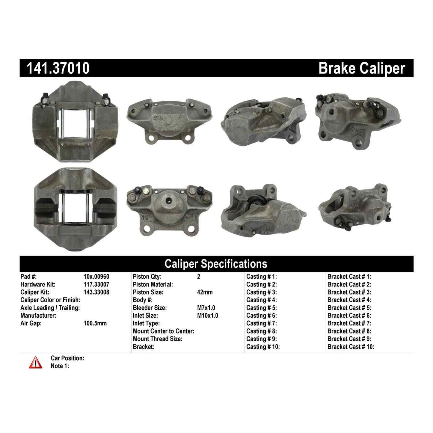Stoptech Centric Semi-Loaded Brake Caliper - Front Left 141.37010