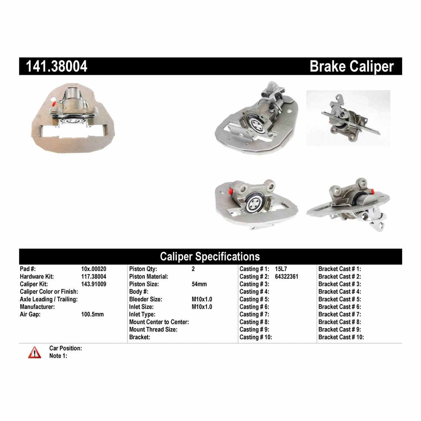 Stoptech Centric 79-87 Saab 900 / 74-80 Saab 99 Semi-Loaded Brake Caliper - Front Left 141.38004