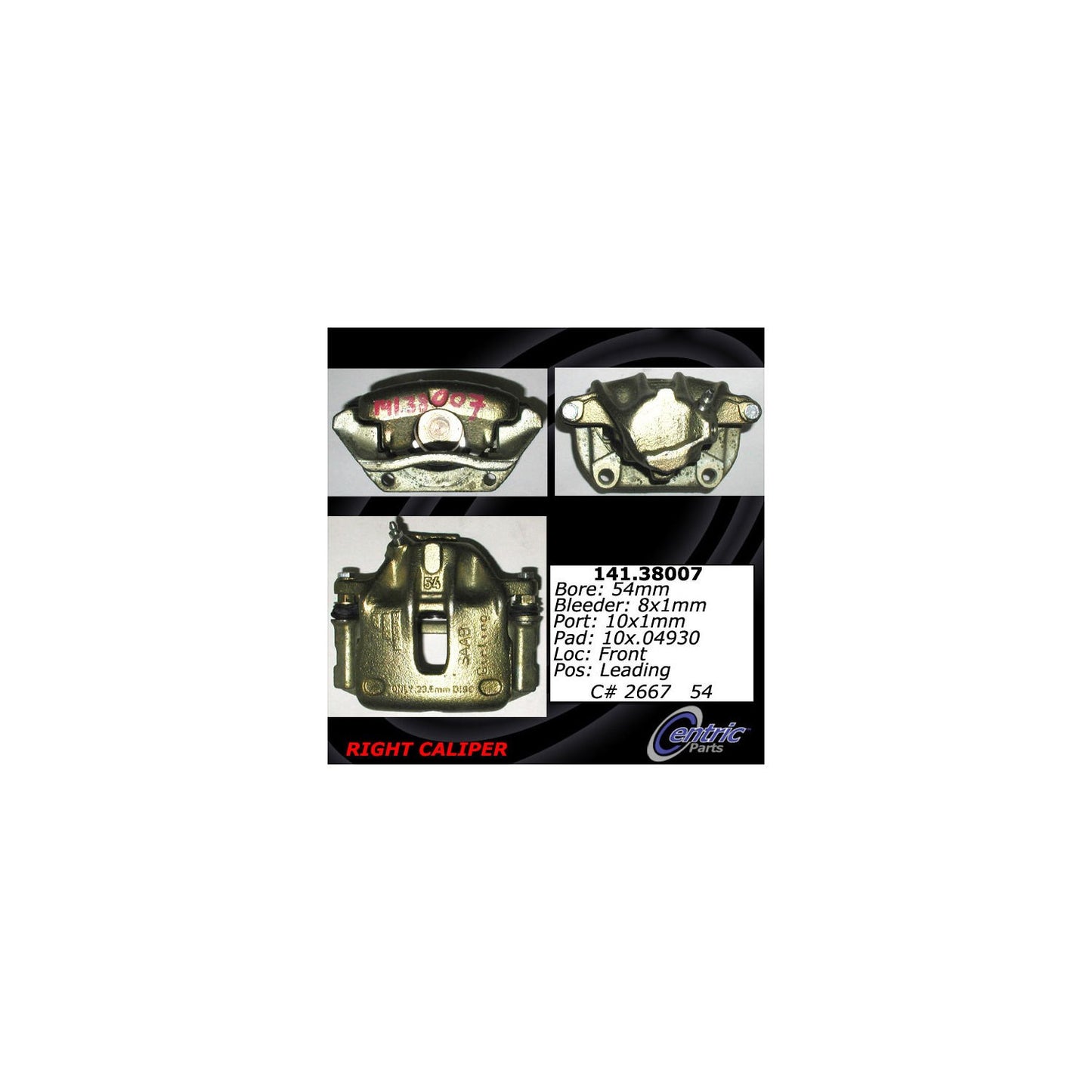Stoptech Centric Semi-Loaded Brake Caliper - Front Right 141.38007