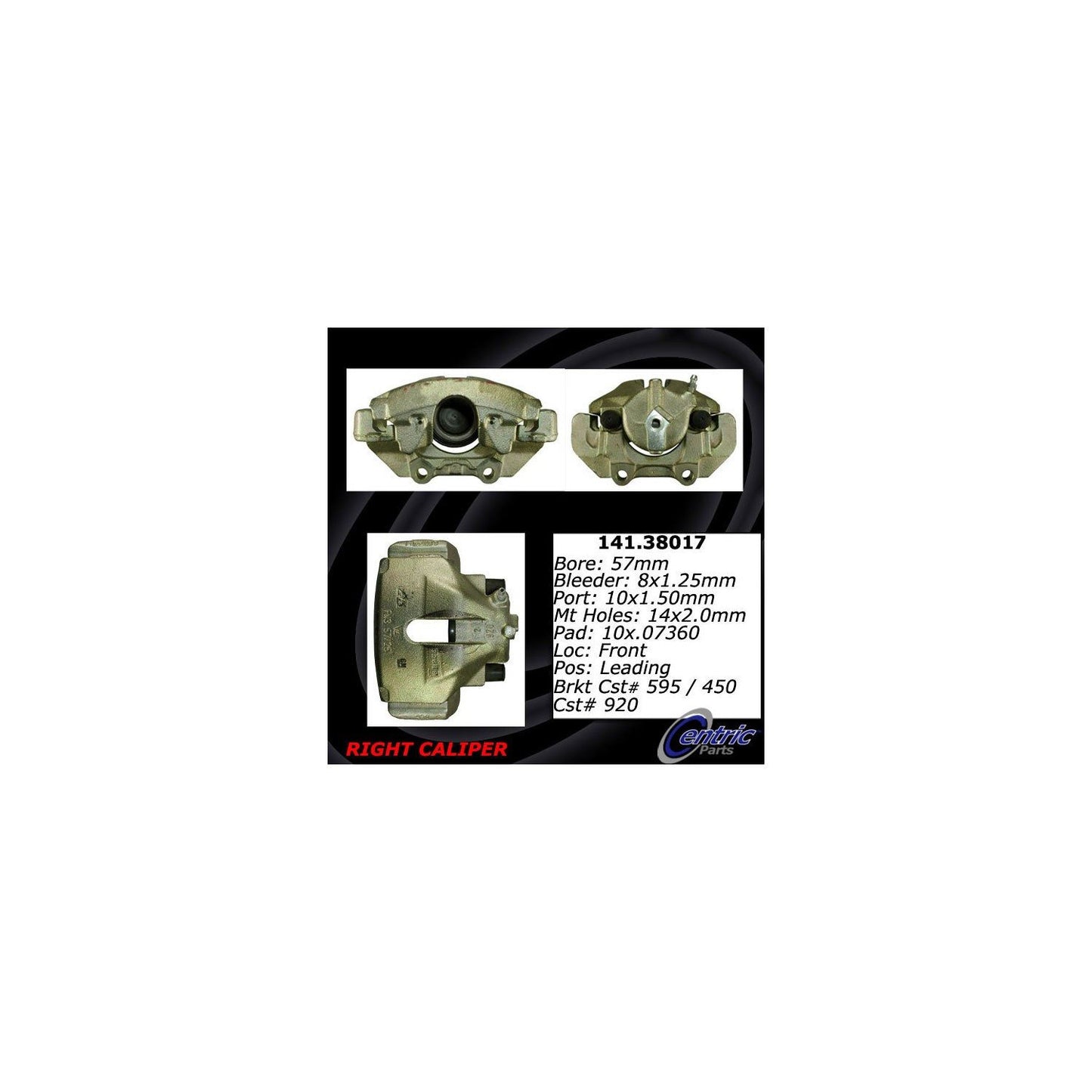 Centric Parts Semi-Loaded Disc Brake Caliper with anti-corrosion finish for 2003-1999 Saab 9-3, 2001-1999 Saab 9-5