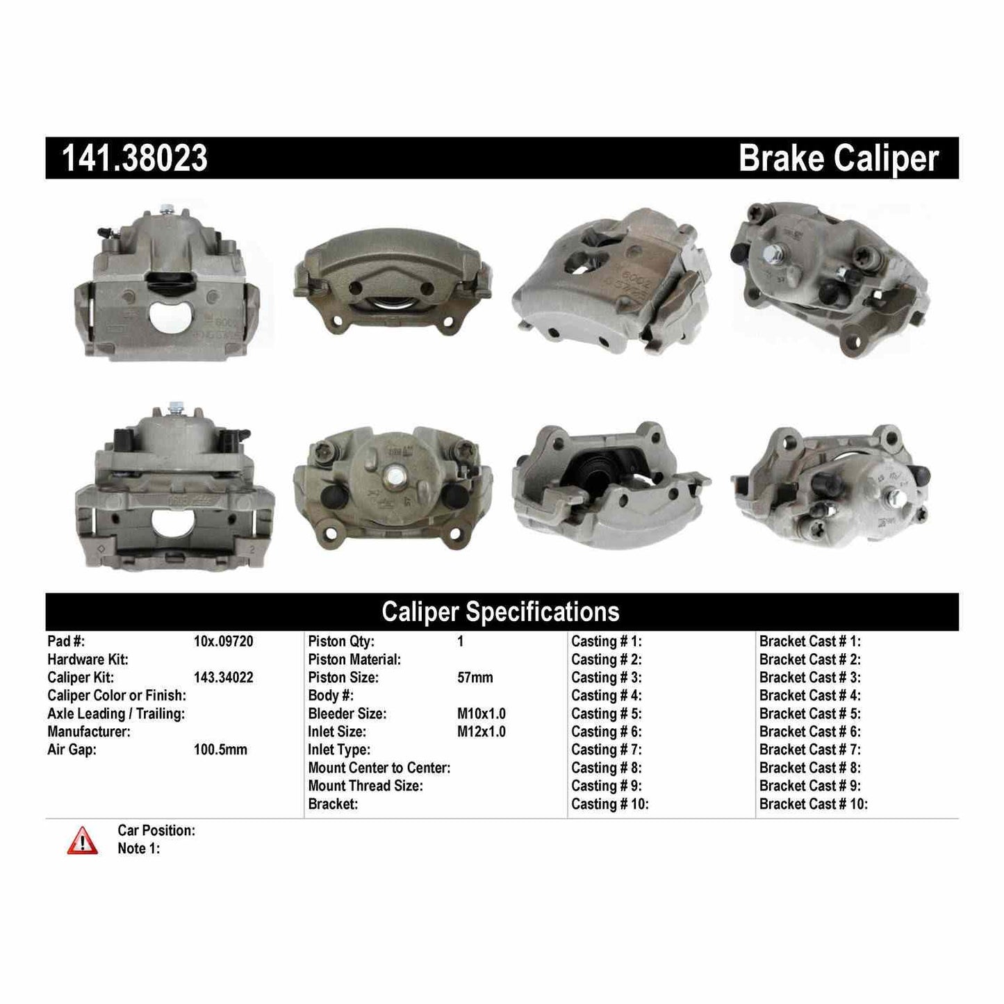 Centric Parts Disc Brake Caliper Semi-Loaded with New Phenolic Pistons for 2003-2005 Saab 9-3 141.38023
