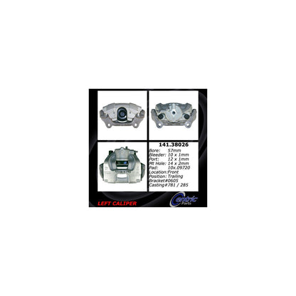 Stoptech Centric 06-12 Saab 9-3 / 10-12 Saab 9-3X Semi-Loaded Brake Caliper - Front Left 141.38026