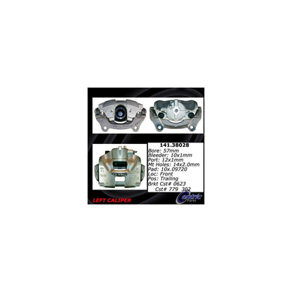 Centric Parts Disc Brake Caliper Semi-Loaded with New Phenolic Pistons for 2007-2008 Cadillac BLS 2006-2011 Saab 9-3 2010-2011 141.38028