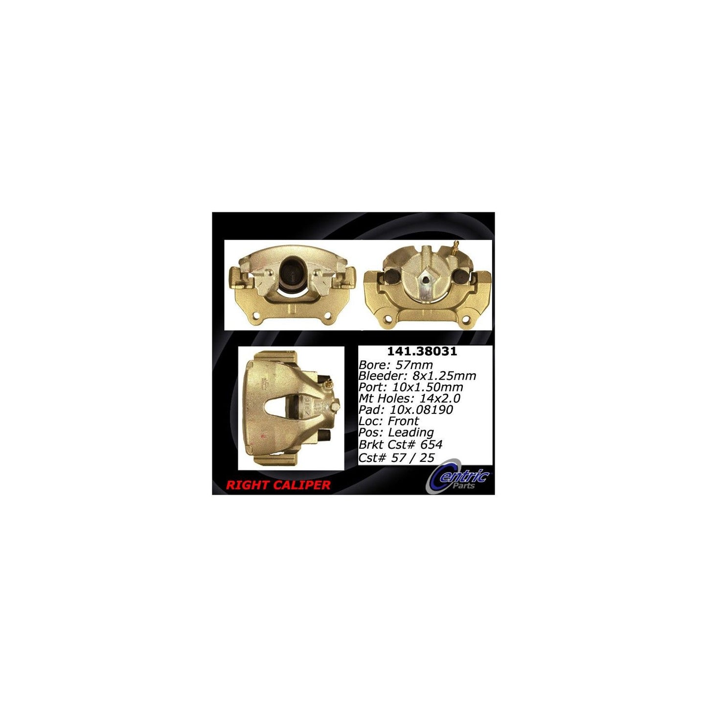 Centric Parts Disc Brake Caliper Semi-Loaded with Anti-Corrosion Finish for 2002-2010 Saab 9-5 141.38031