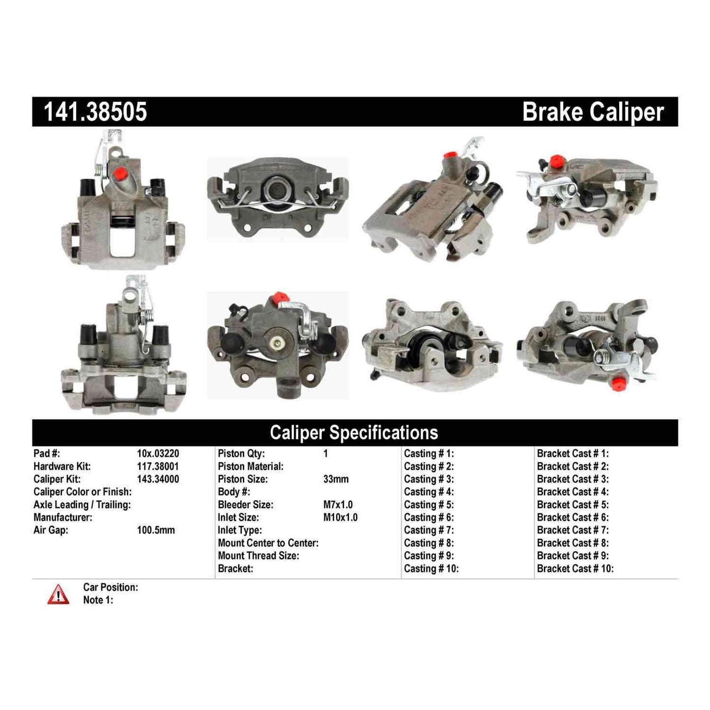 Stoptech Centric 87-93 Saab 900 Semi-Loaded Brake Caliper - Rear Right 141.38505