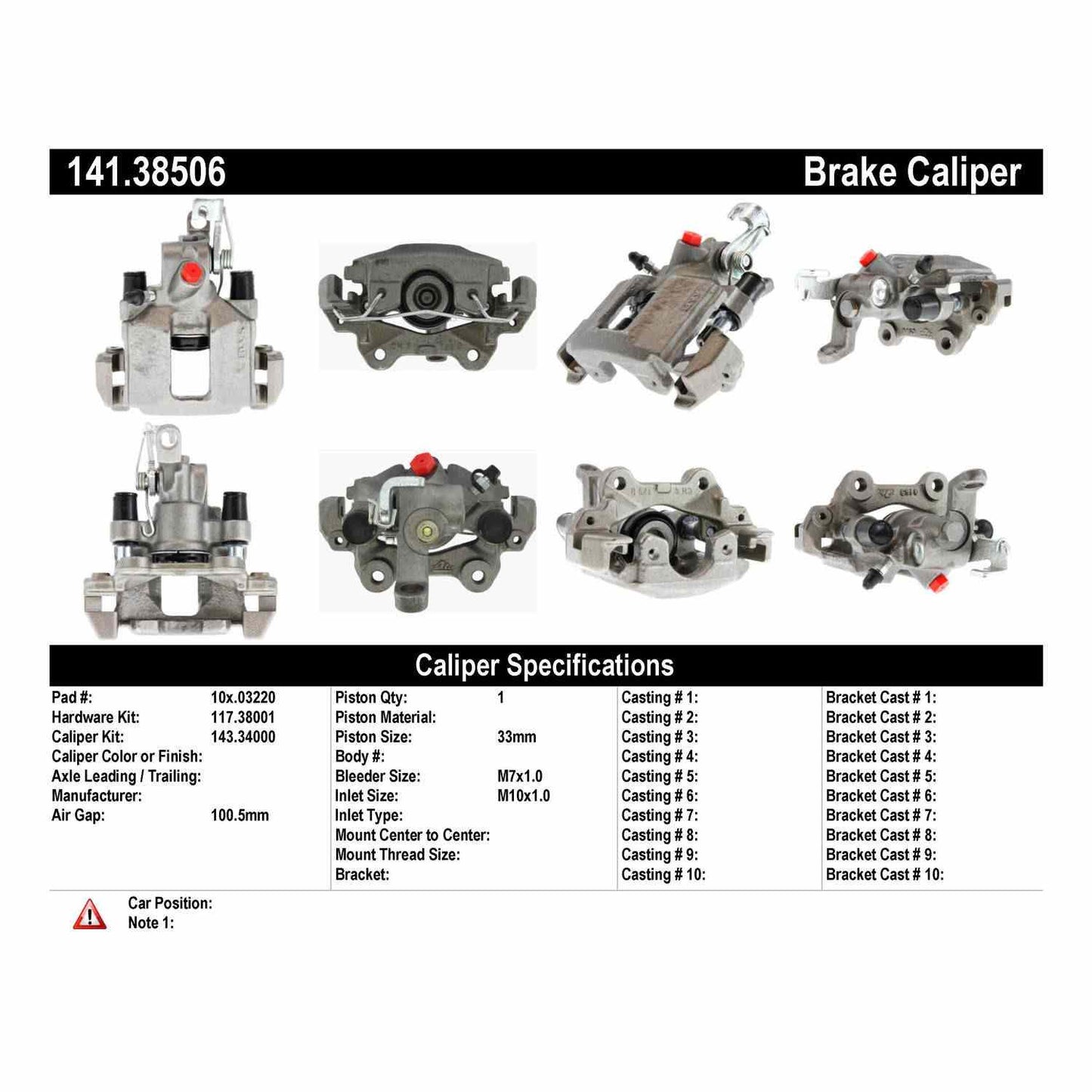 Stoptech Centric 86-98 Saab 9000 / 87-93 Saab 900 Semi-Loaded Brake Caliper - Rear Left 141.38506