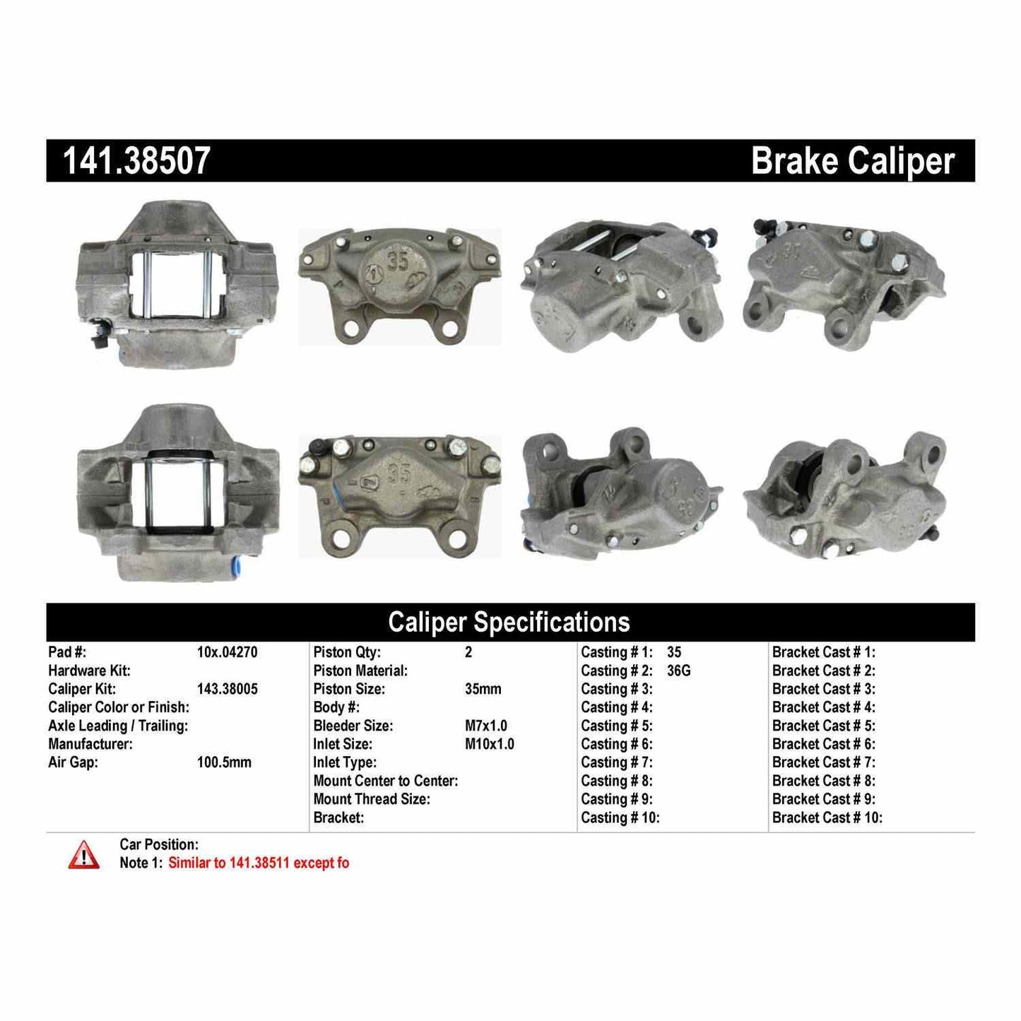 Centric Parts Disc Brake Caliper Semi-Loaded with anti-corrosion finish for 1994-1996 Saab 900 141.38507