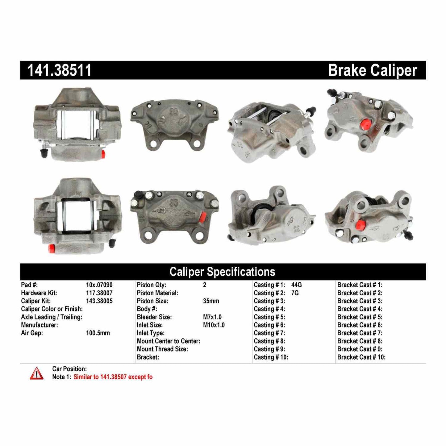 Stoptech Centric 97-98 Saab 900 / 99-03 Saab 9-3 Semi-Loaded Brake Caliper - Rear Right 141.38511