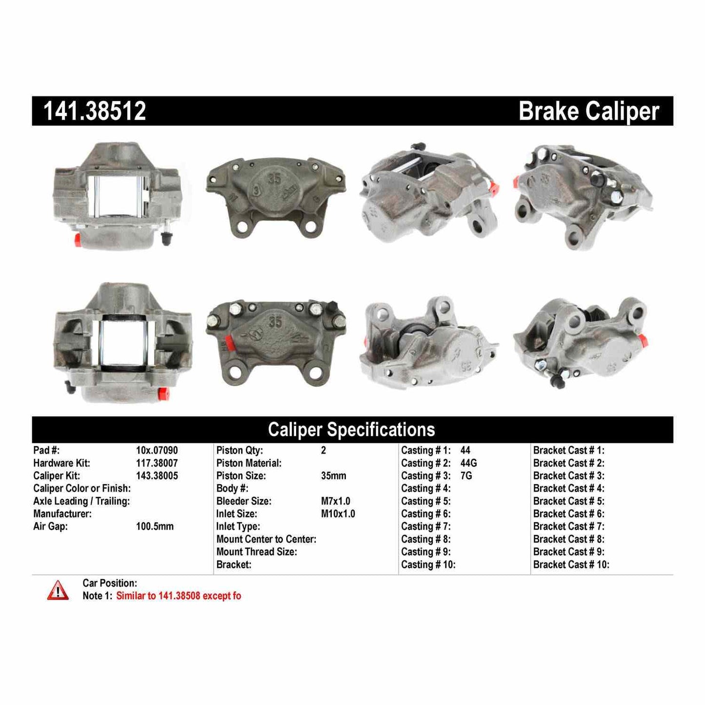 Stoptech Centric 97-98 Saab 900 / 99-03 Saab 9-3 Semi-Loaded Brake Caliper - Rear Left 141.38512