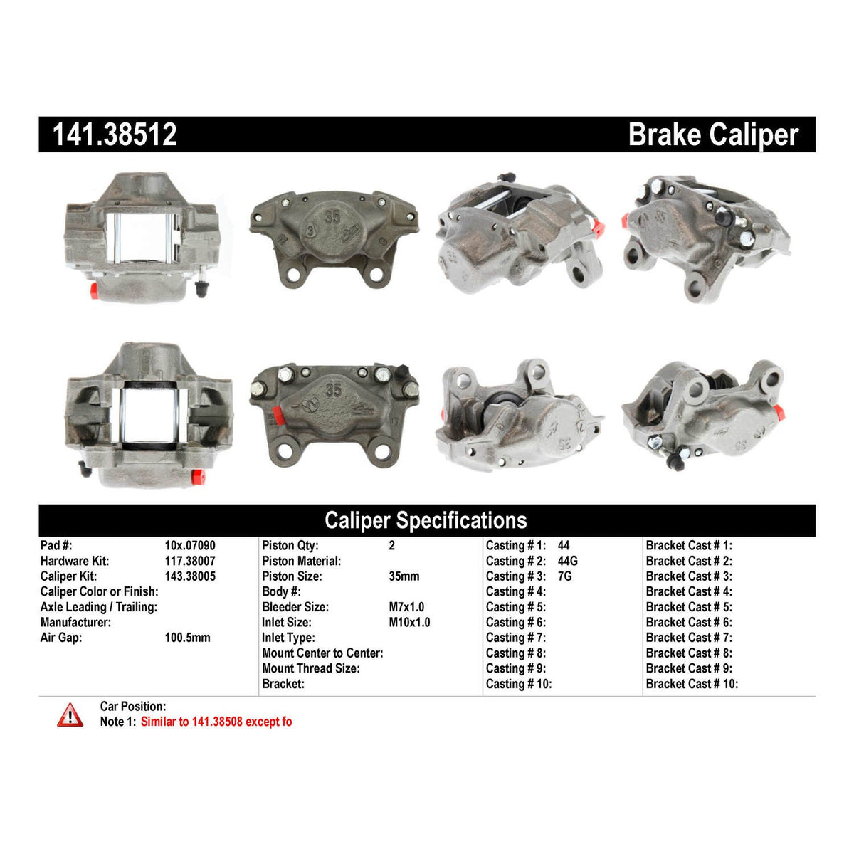 Centric Parts Disc Brake Caliper Semi-Loaded with anti-corrosion finish for 1997-2003 Saab 9-3 141.38512