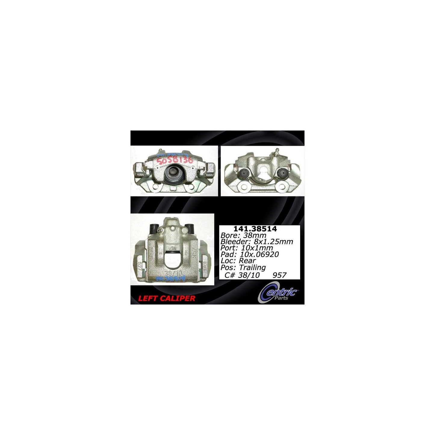 Stoptech Centric 99-10 Saab 9-5 Semi-Loaded Brake Caliper - Rear Left 141.38514