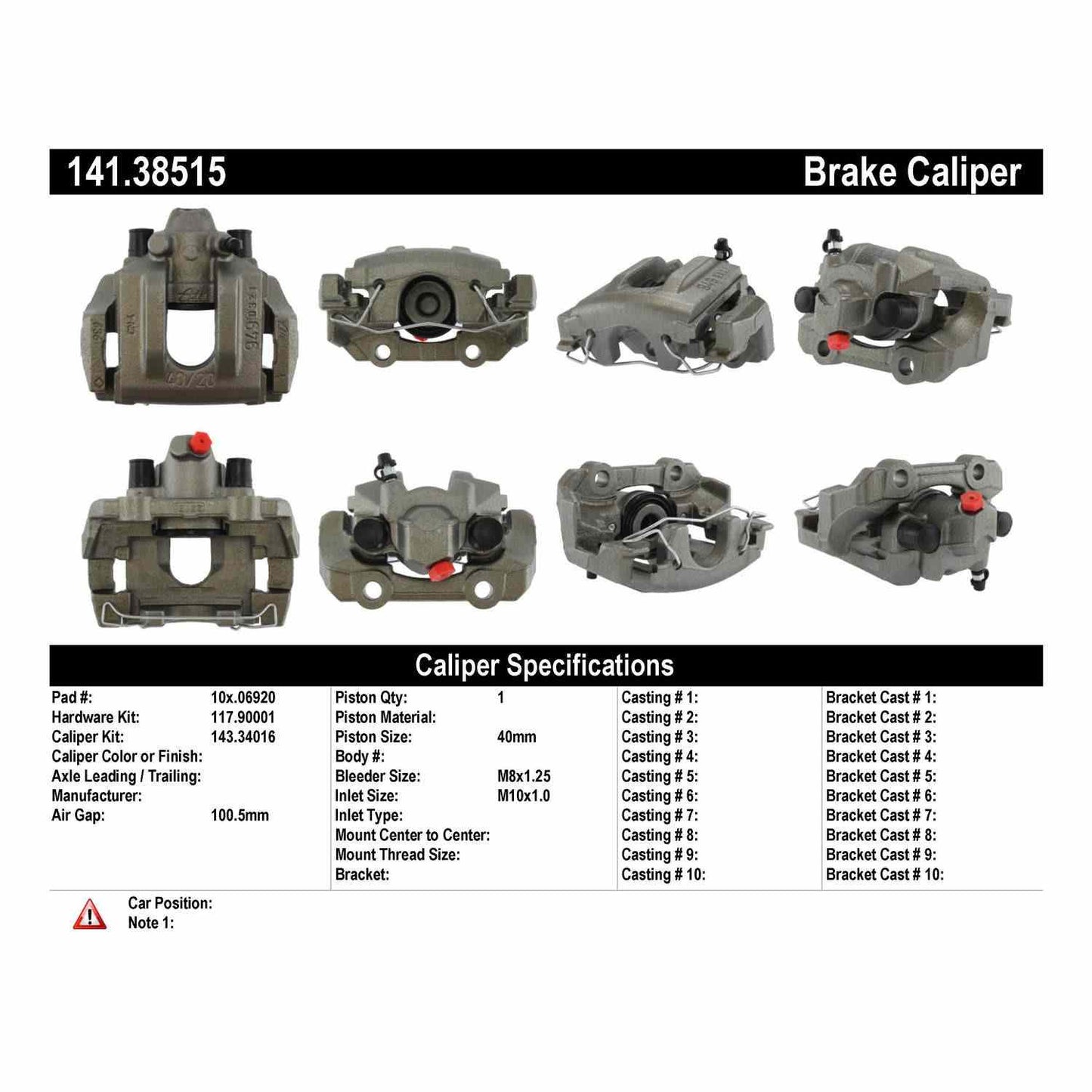 Stoptech Centric 02-10 Saab 9-5 Semi-Loaded Brake Caliper - Rear Right 141.38515