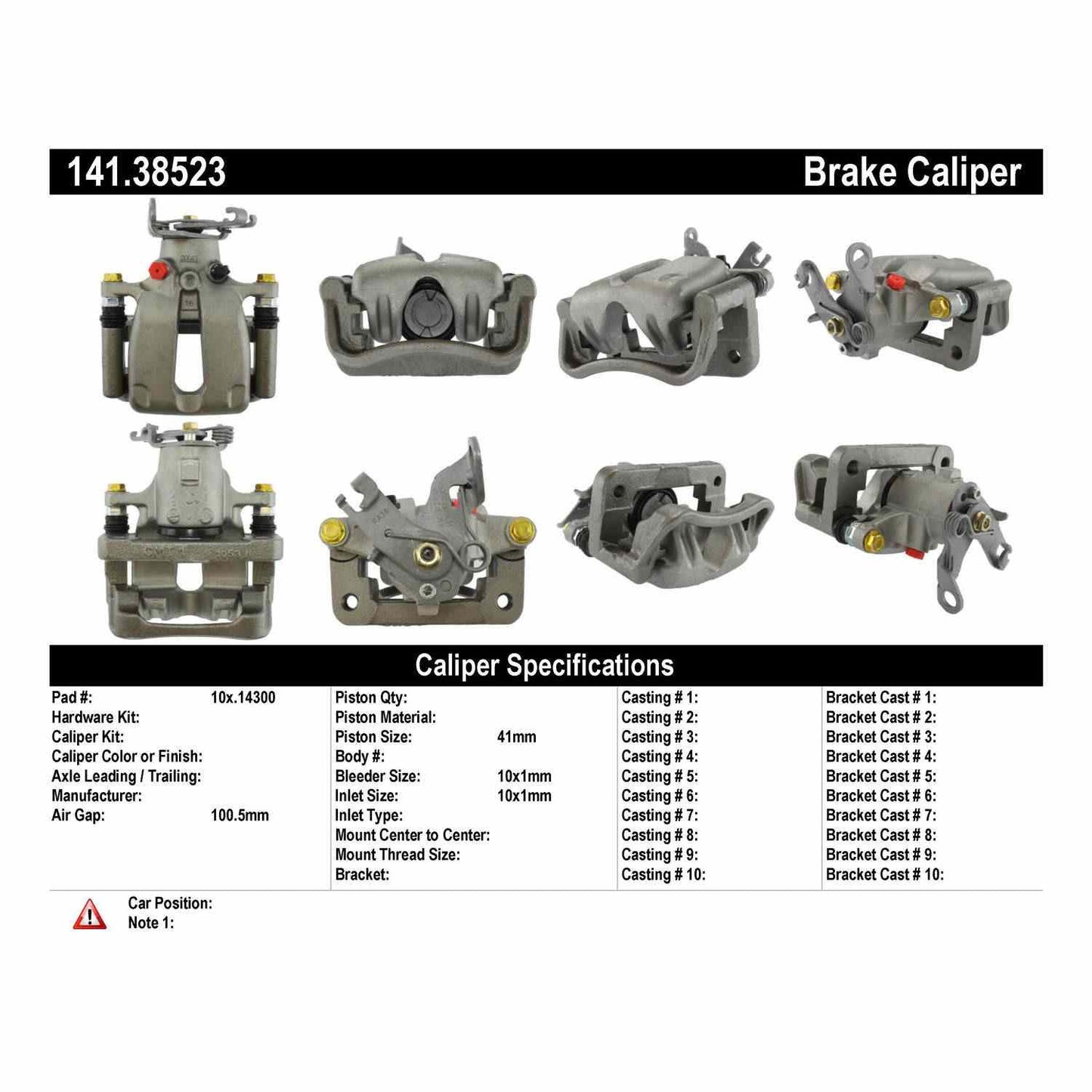 Centric Parts Disc Brake Caliper Semi-Loaded for 2016-2012 Buick LaCrosse, 2017-2011 Regal, 2011 Saab 9-5 141.38523