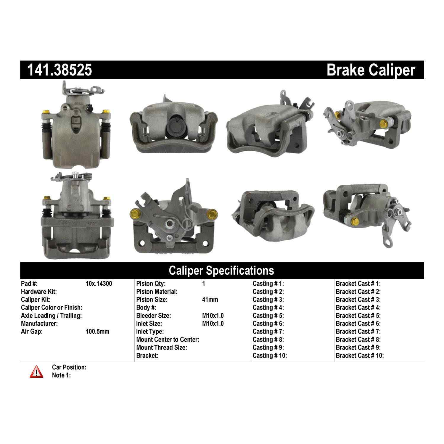 Centric Parts Semi-Loaded Brake Caliper 141.38525