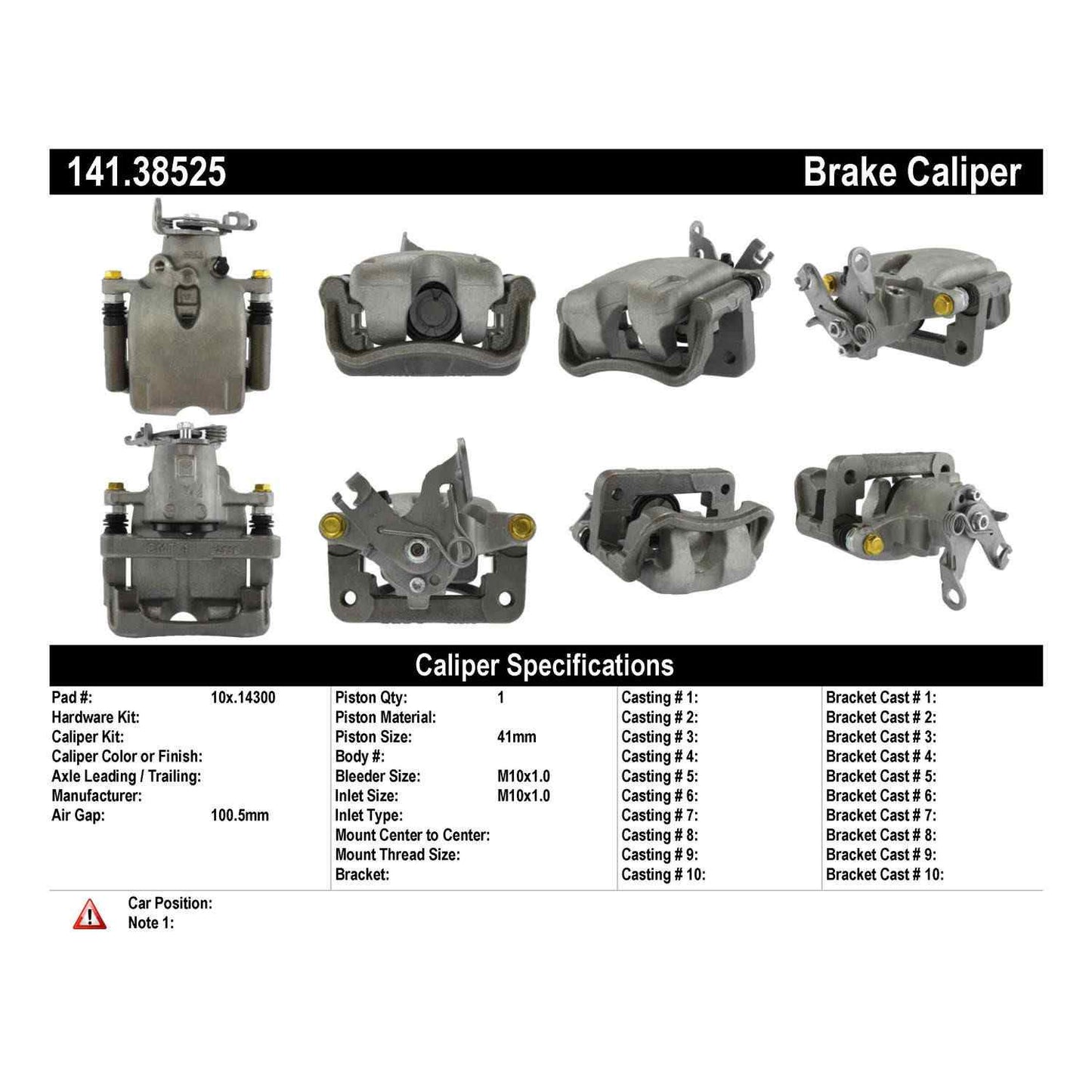 Stoptech Centric 2011 Saab 9-5 Semi-Loaded Brake Caliper - Rear Right 141.38525