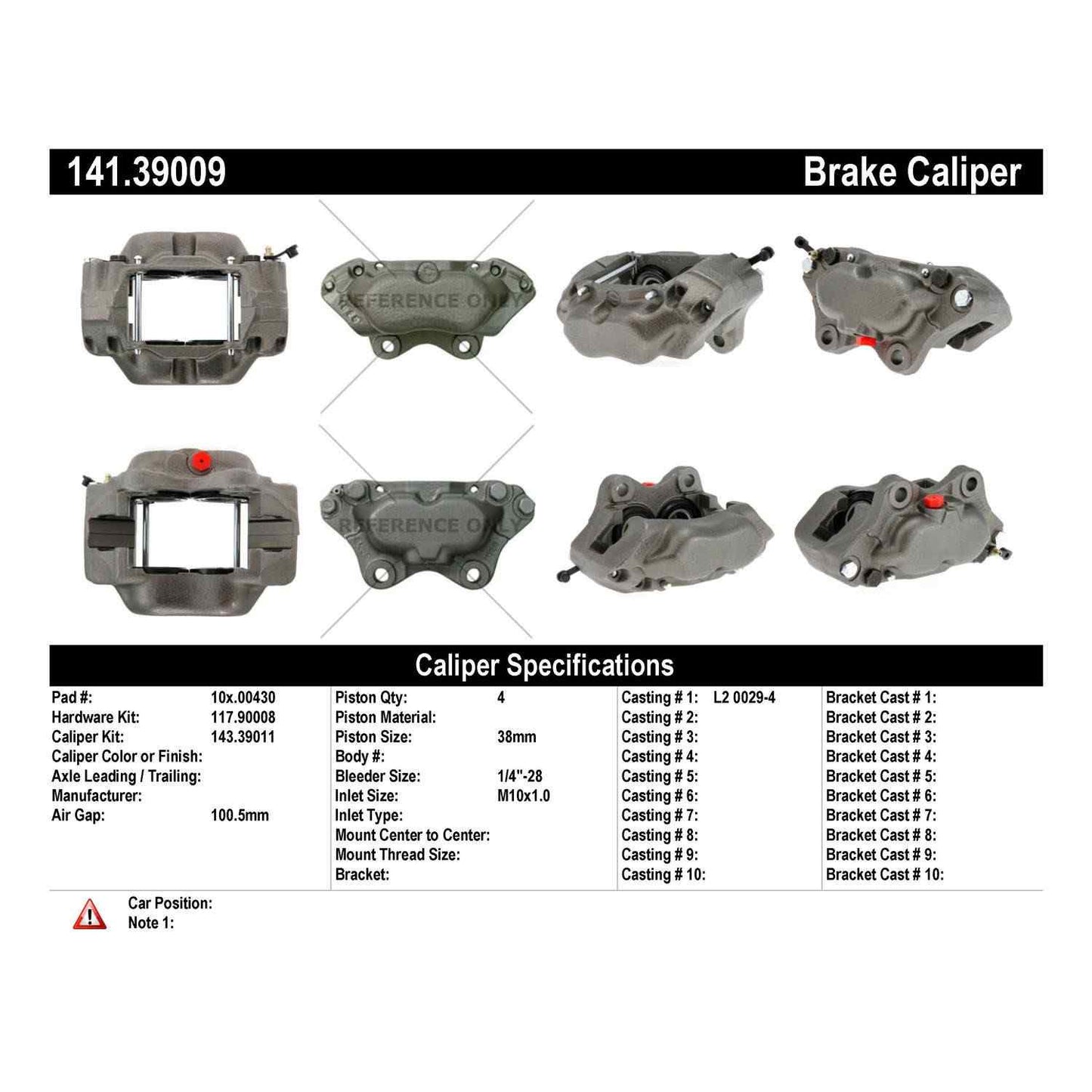 Centric Parts Disc Brake Caliper Semi-Loaded with Anti-Corrosion Finish for 1991-1993 Volvo 240 141.39009
