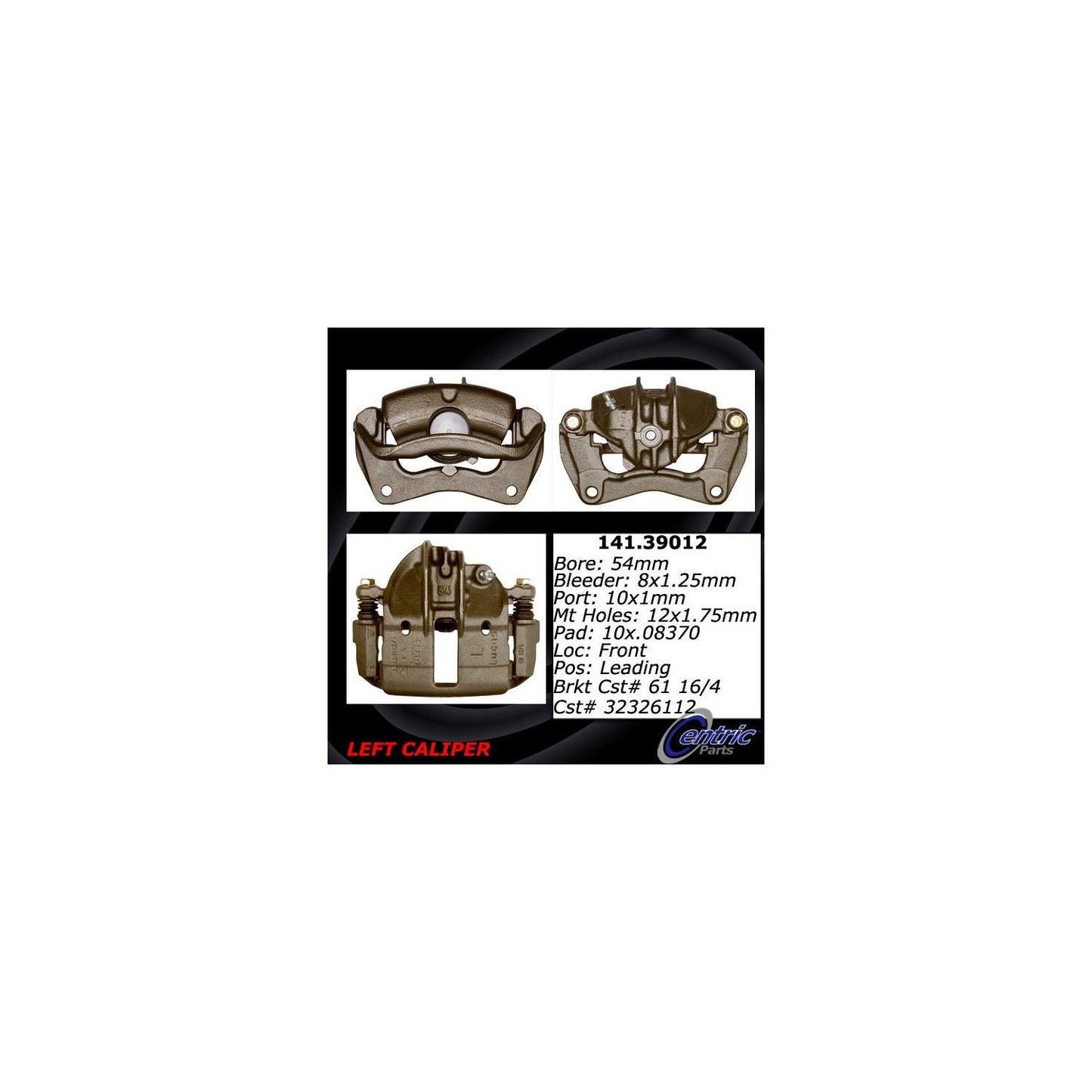 Stoptech Centric Semi-Loaded Brake Caliper - Front Left 141.39012
