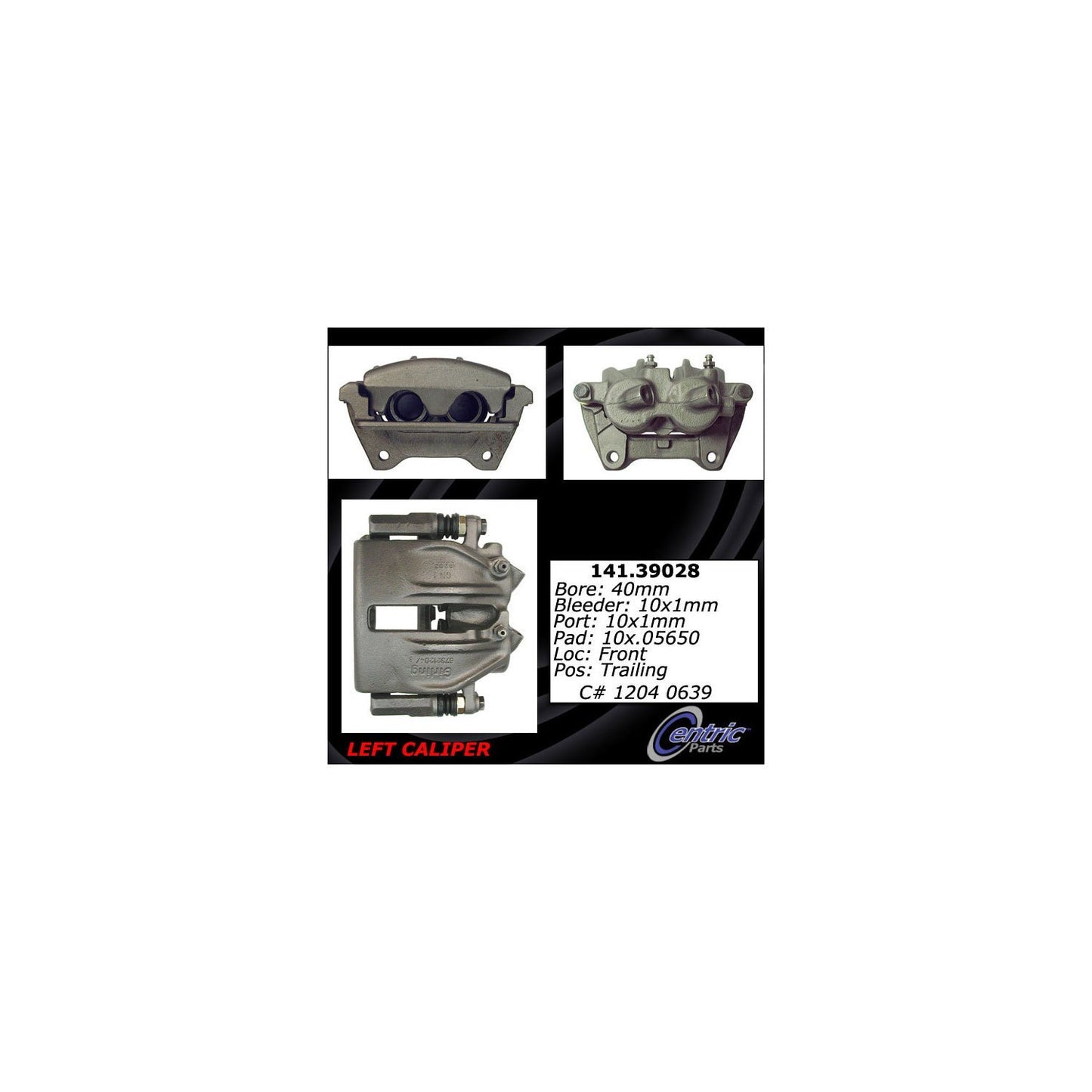 Centric Parts Disc Brake Caliper Semi-Loaded with Anti-Corrosion Finish for 1991 Volvo 740, 1984-1983 Volvo 760 141.39028