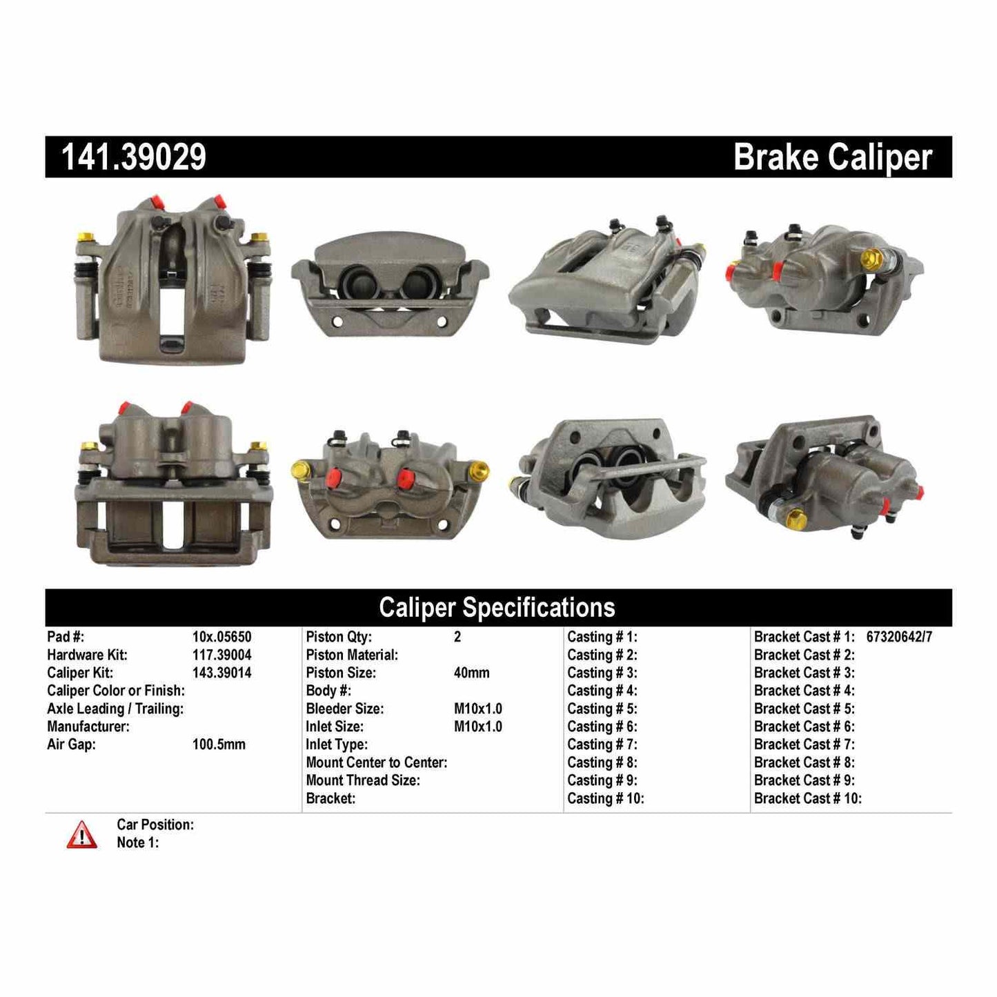 Centric Parts Disc Brake Caliper Semi-Loaded with Anti-Corrosion Finish for 1983-1990 Volvo 740/745/760 141.39029