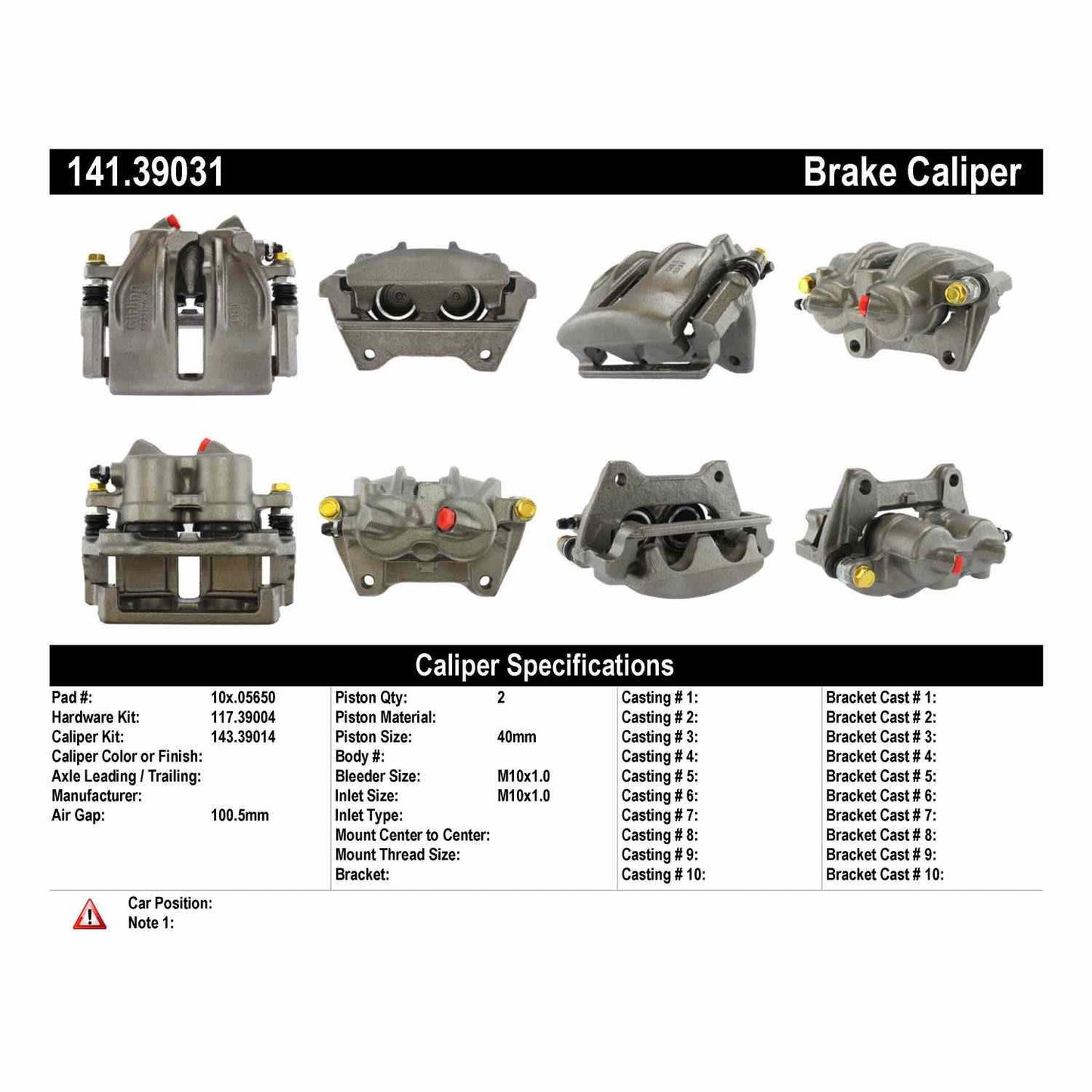 Centric Parts Disc Brake Caliper Semi-Loaded with Anti-Corrosion Finish for 1990-1985 Volvo 740 760 780 141.39031