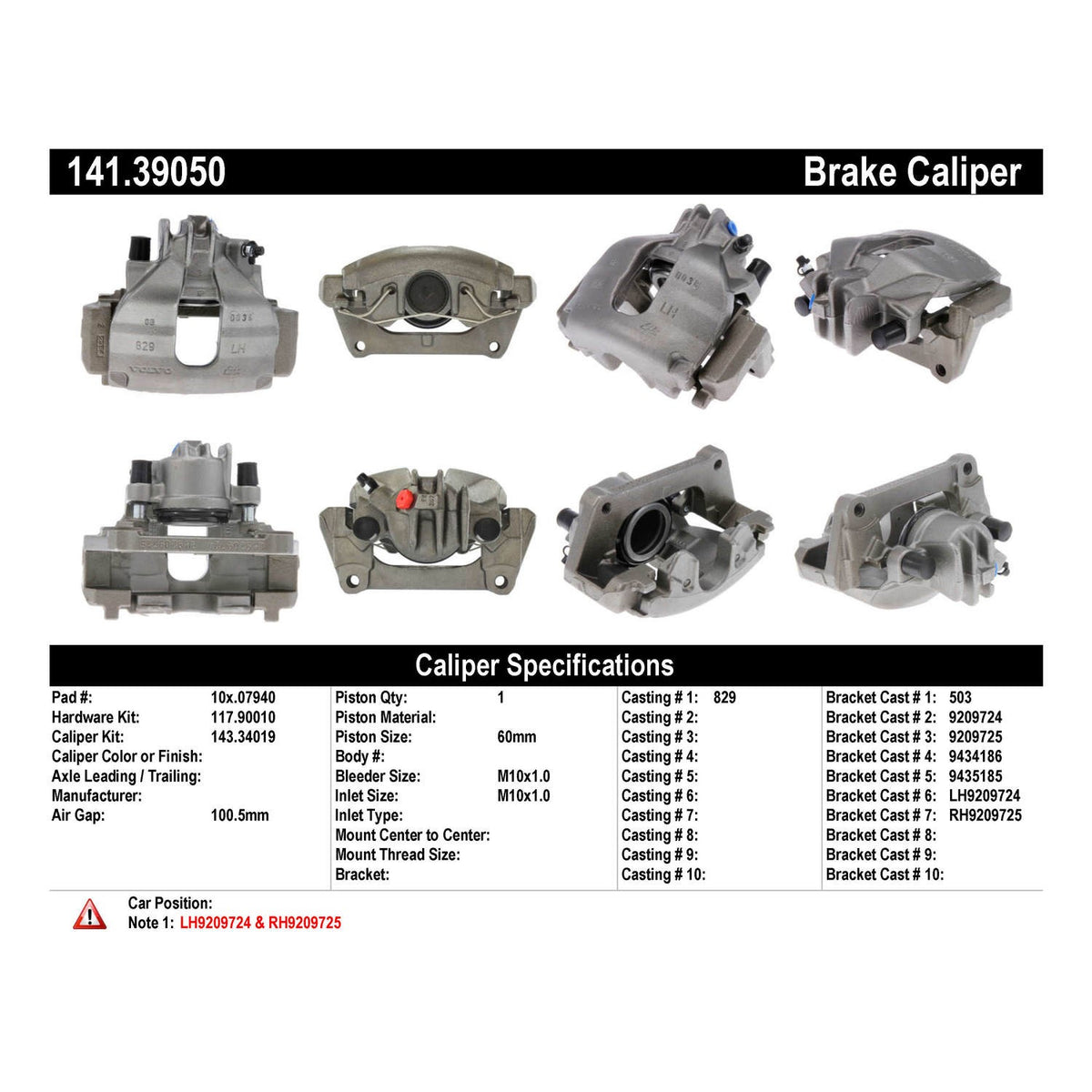 Centric Parts Semi-Loaded Brake Caliper 141.39050