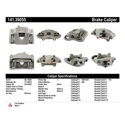 Centric Parts Semi-Loaded Brake Caliper 141.39055