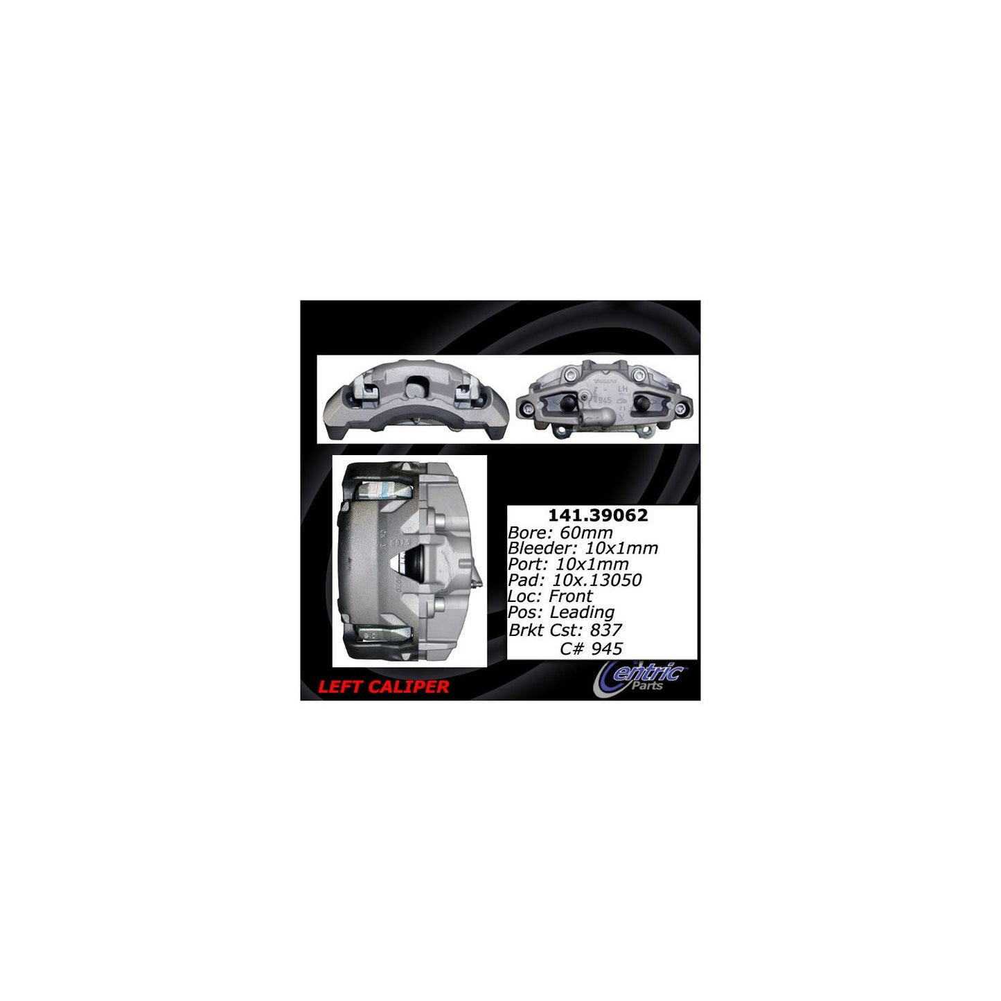 Centric Parts Semi-Loaded Brake Caliper 141.39062
