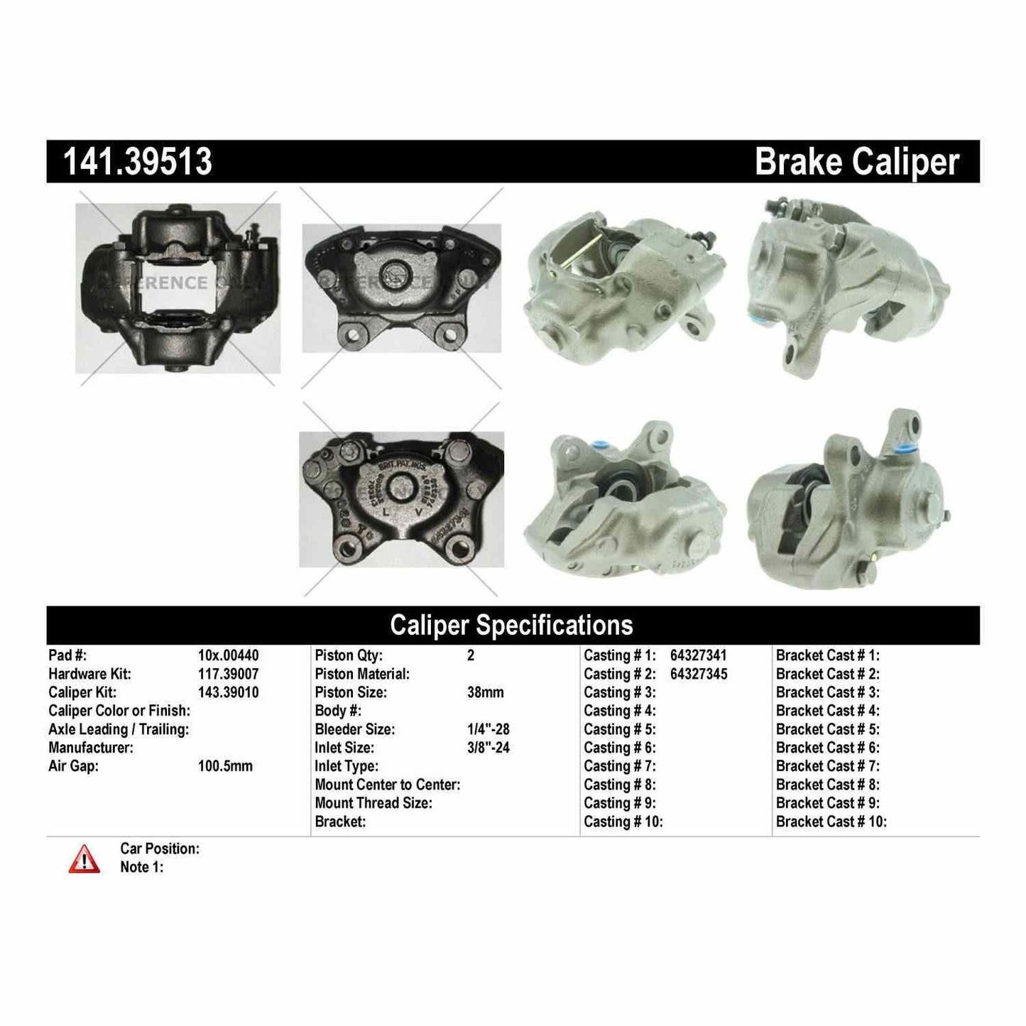 Stoptech Centric Semi-Loaded Brake Caliper - Rear Right 141.39513
