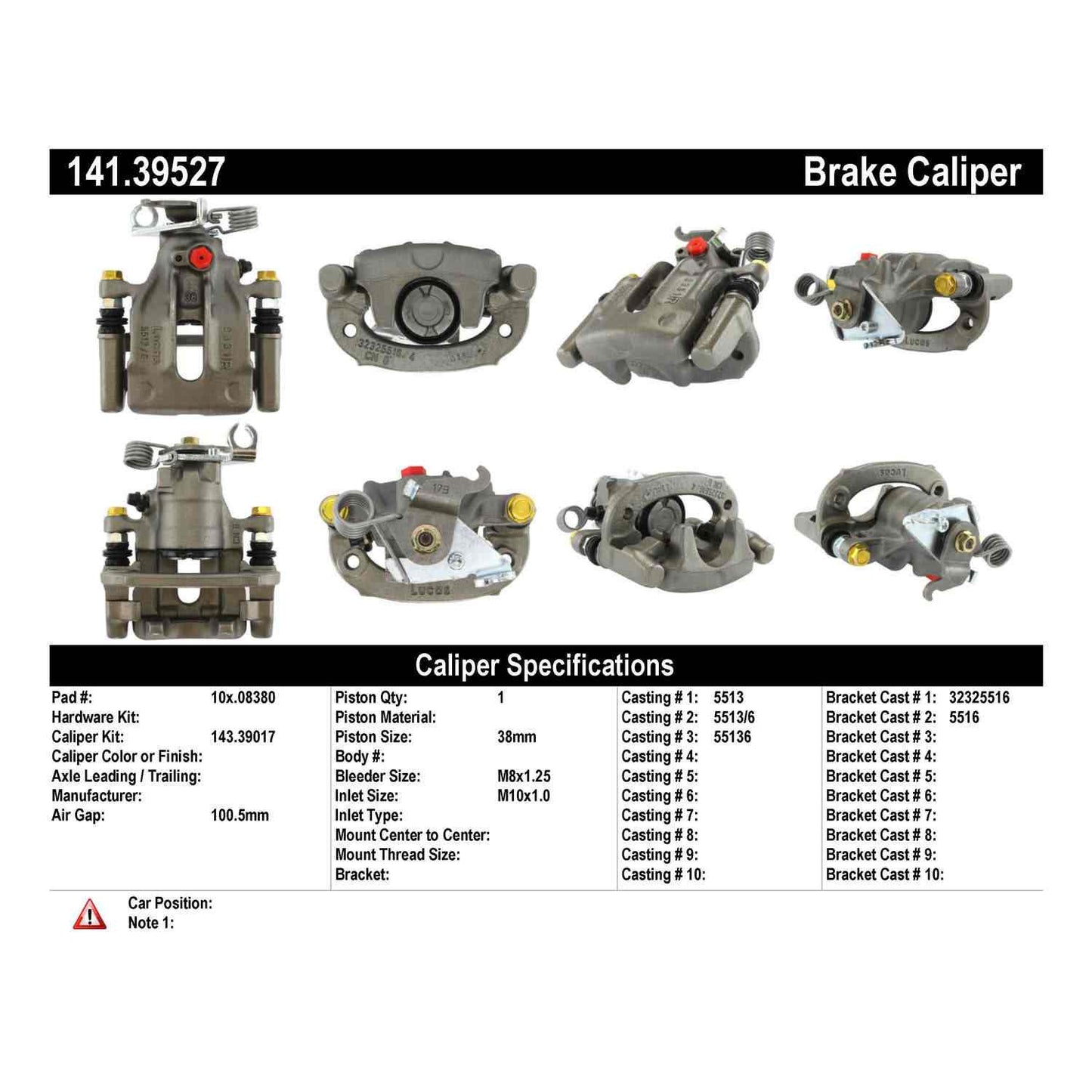 Centric Parts Semi-Loaded Brake Caliper 141.39527