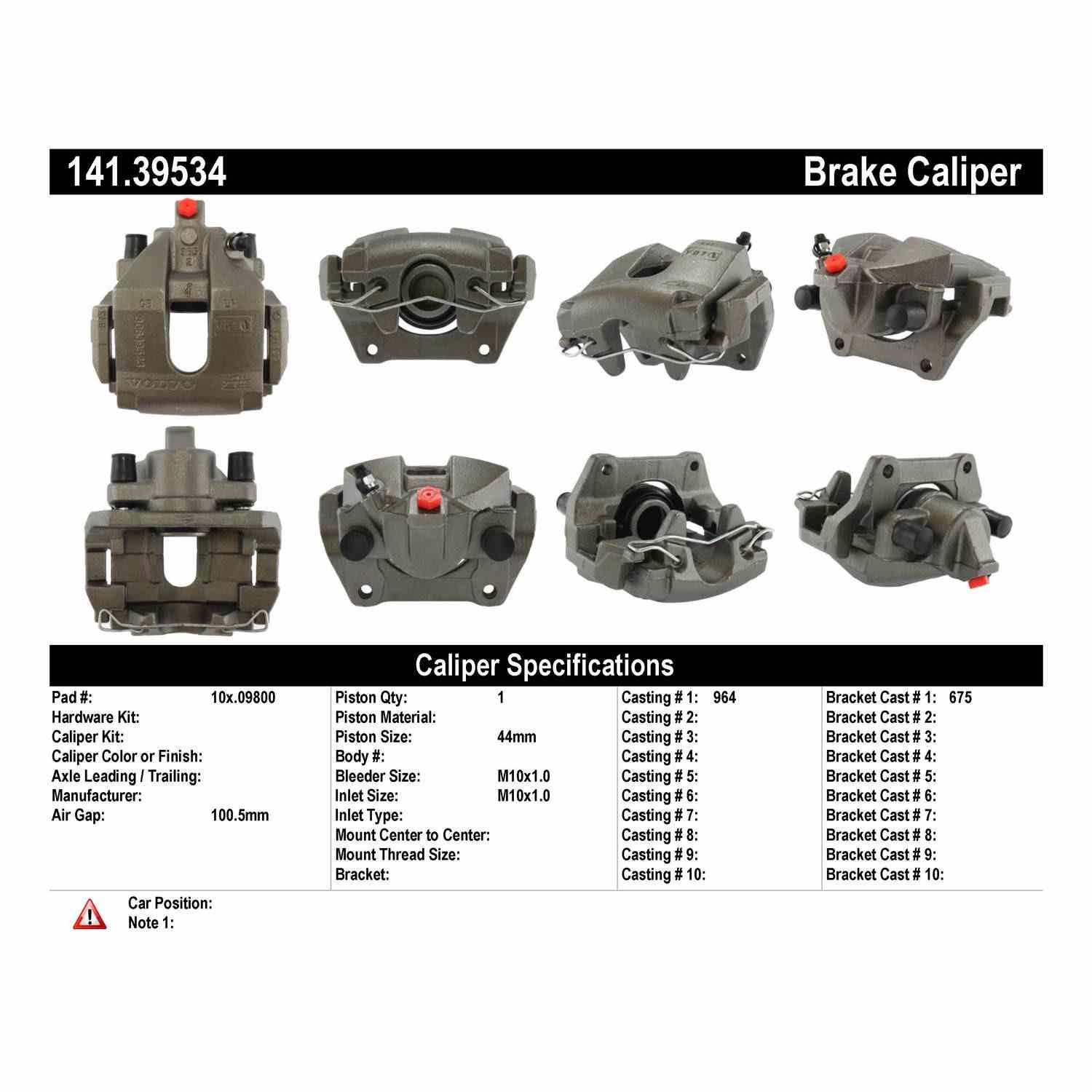 StopTech Semi-Loaded Brake Caliper 141.39534